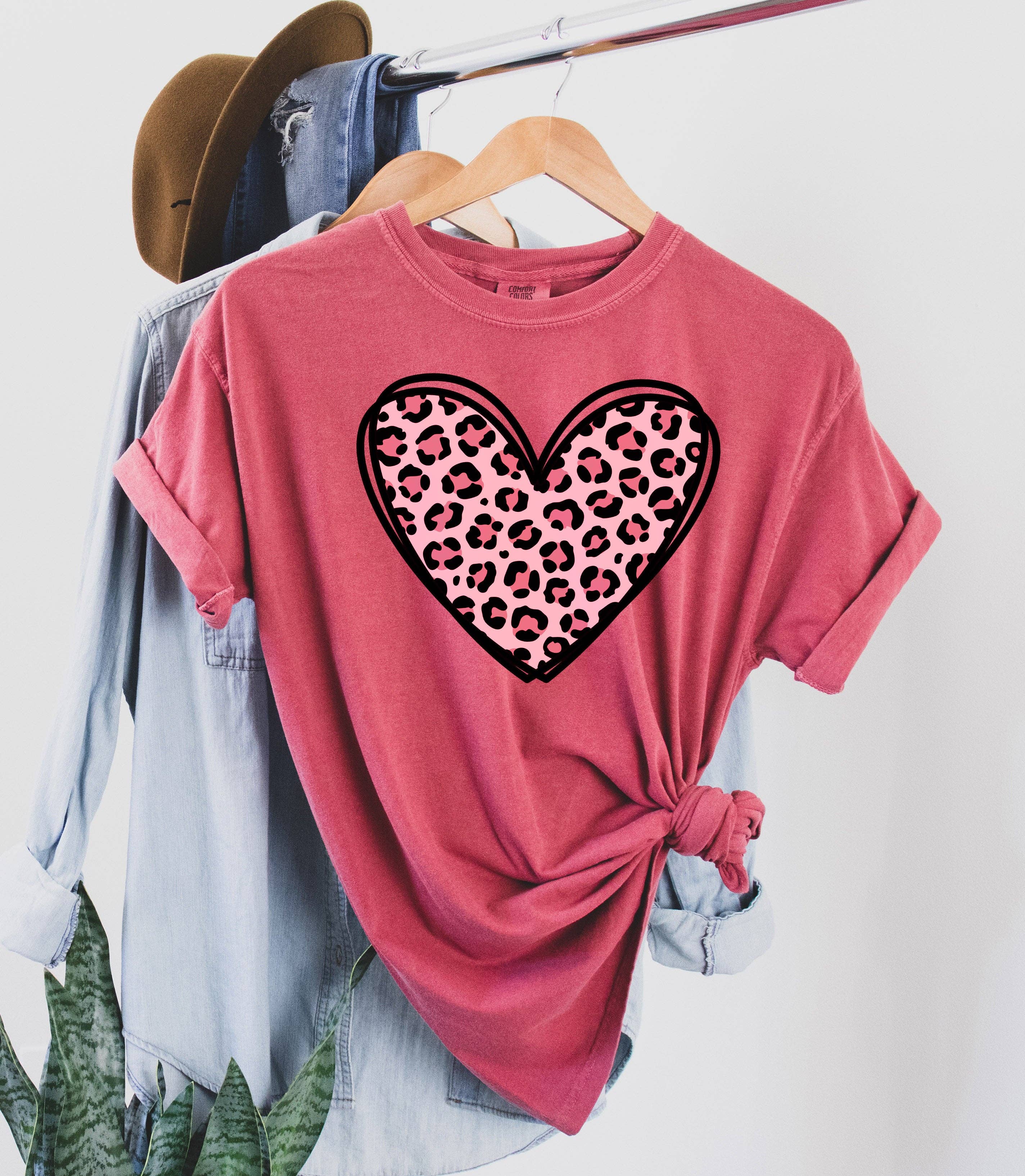 Heart Pink Leopard Print - Adult & Kids T-Shirts, Sweatshirts & Hoodies apparel design preview 1