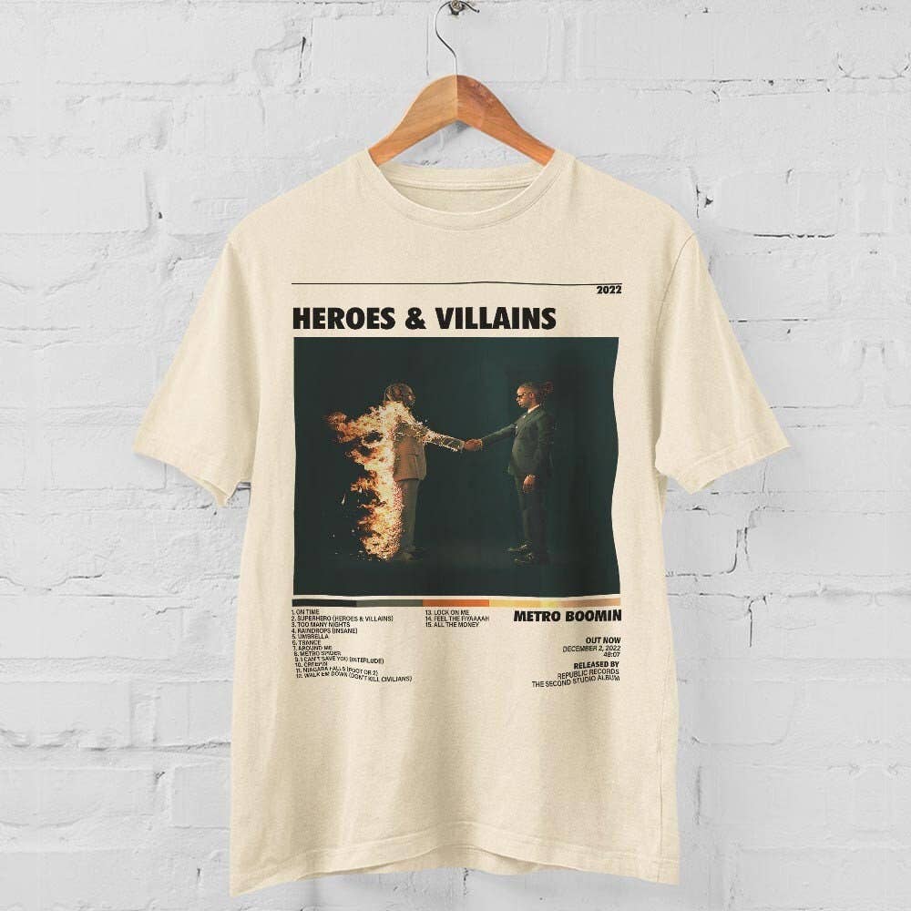 Heroes Villains Metro Boomin Album Retro Graphic - Adult & Kids T-Shirts, Sweatshirts & Hoodies apparel design preview 1