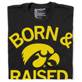Hawkeyes Born Raised Black - Adult & Kids T-Shirts, Sweatshirts & Hoodies apparel design preview 1