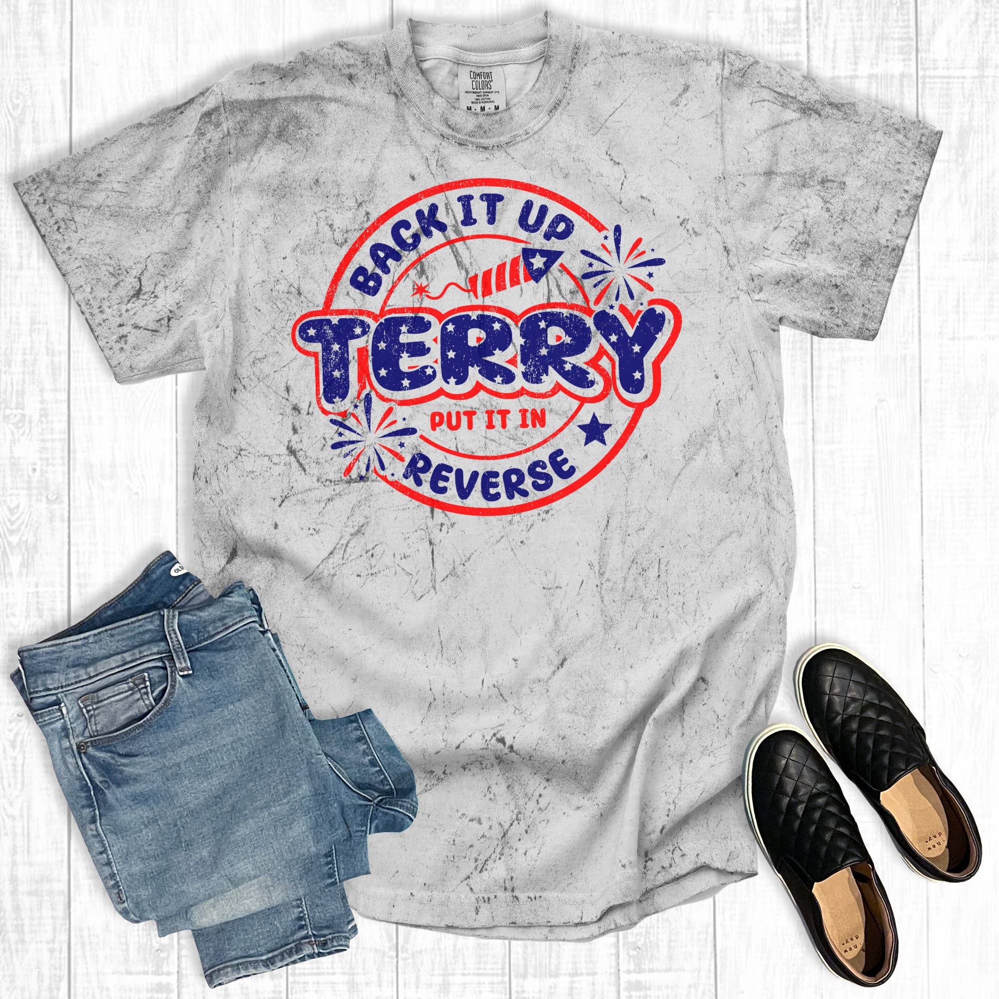 4th of July Back It Up Terry Comfort Colors Graphic - Adult & Kids T-Shirts, Sweatshirts & Hoodies apparel design preview 1