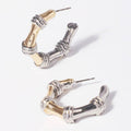 Bamboo Inspired Two Tone Hoop Post Earrings - Adult & Kids T-Shirts, Sweatshirts & Hoodies apparel design preview 1