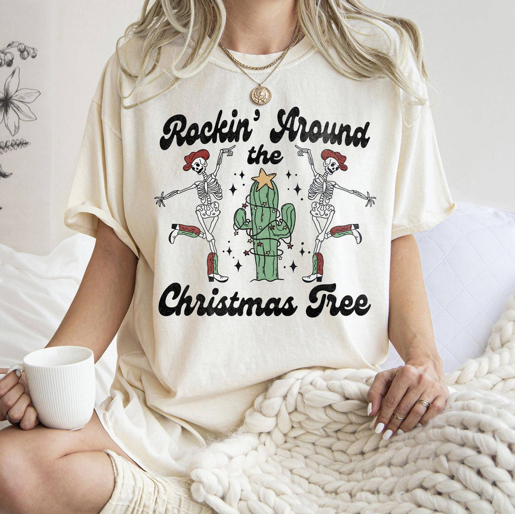 Rocking Around the Christmas Tree, Desert, Cactus - Adult & Kids T-Shirts, Sweatshirts & Hoodies apparel design preview 1