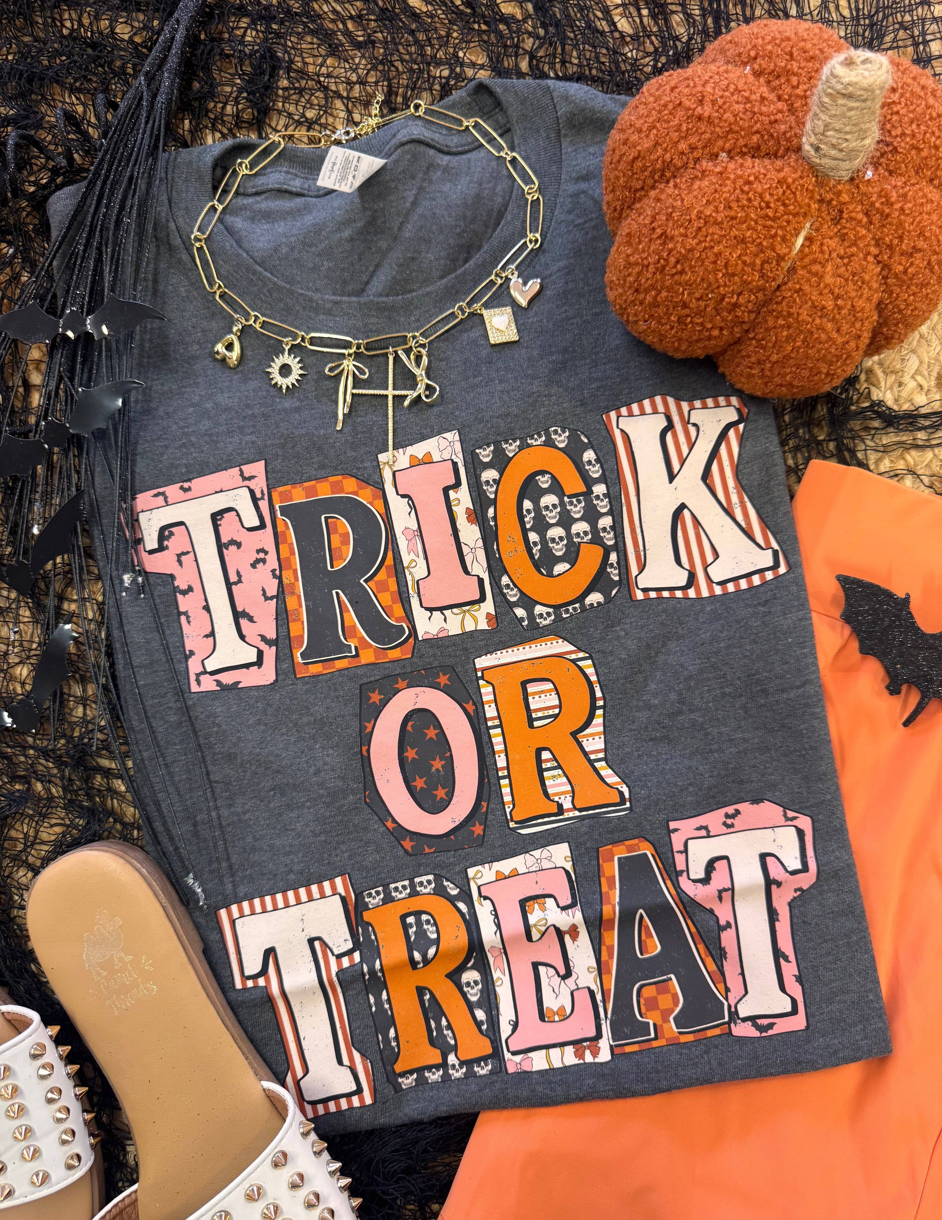 Trick or Treat Patchwork - Adult & Kids T-Shirts, Sweatshirts & Hoodies apparel design preview 1