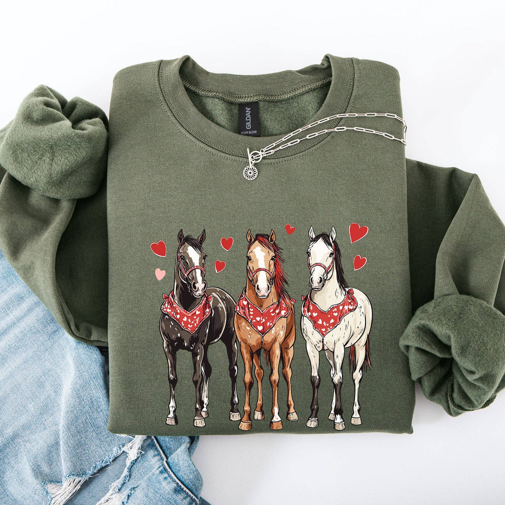 Horses, Western, Valentine's Day Cowboy, Cowgirl - Adult & Kids T-Shirts, Sweatshirts & Hoodies apparel design preview 1