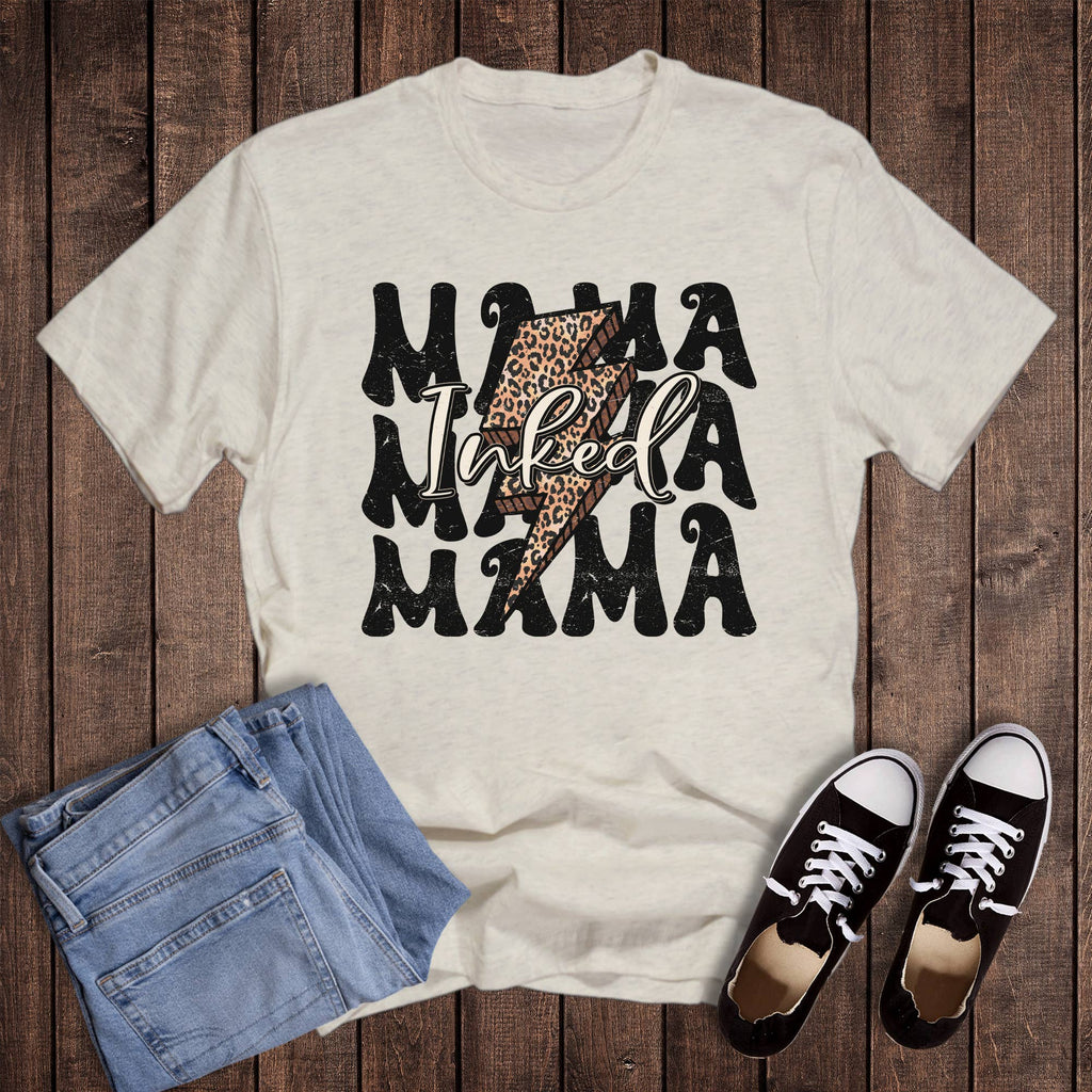 Retro Lightning Bolt Inked Mama Graphic - Adult & Kids T-Shirts, Sweatshirts & Hoodies apparel design preview 1