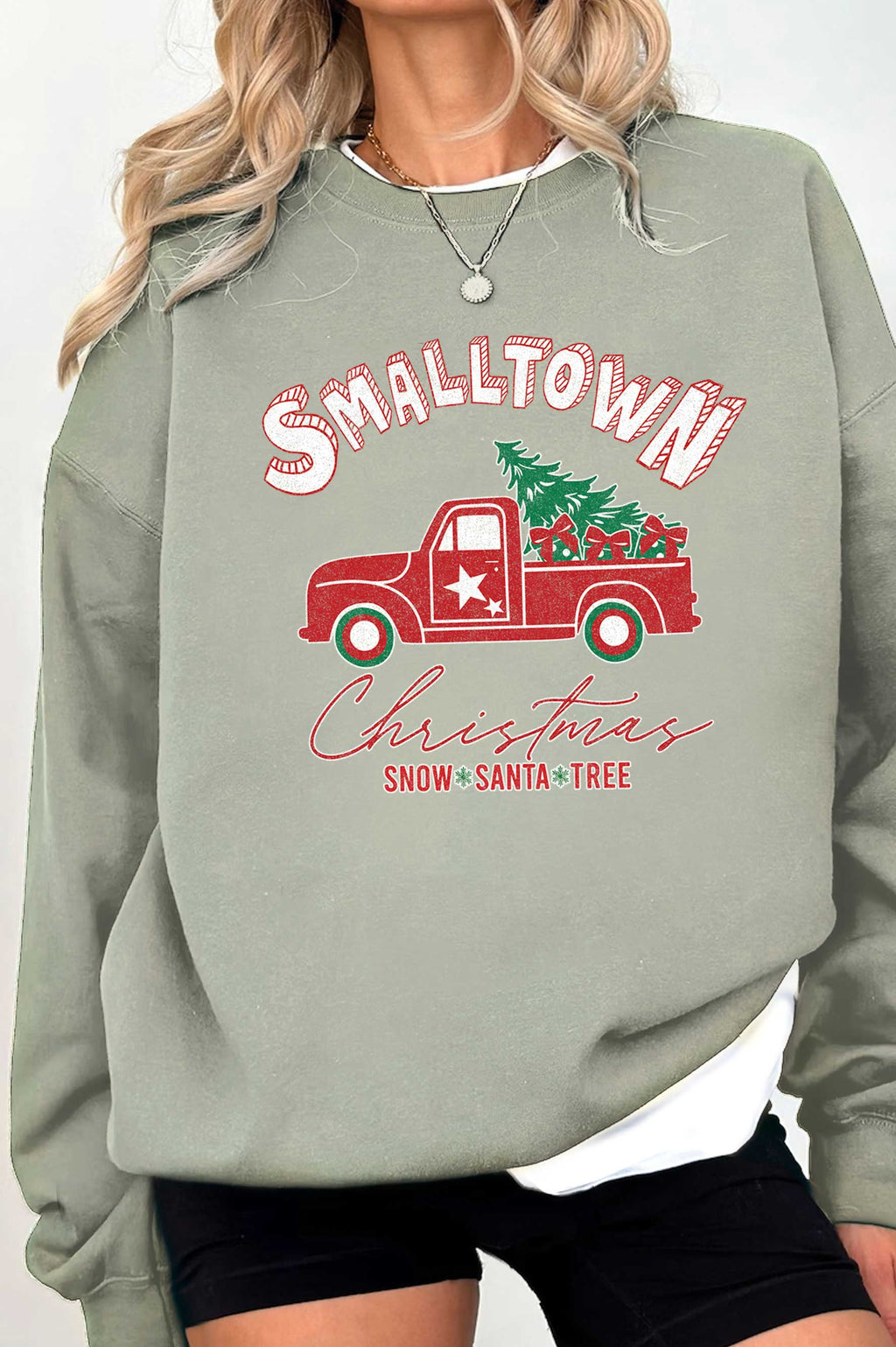 Small Town Christmas Graphic Brushed - Adult & Kids T-Shirts, Sweatshirts & Hoodies apparel design preview 1
