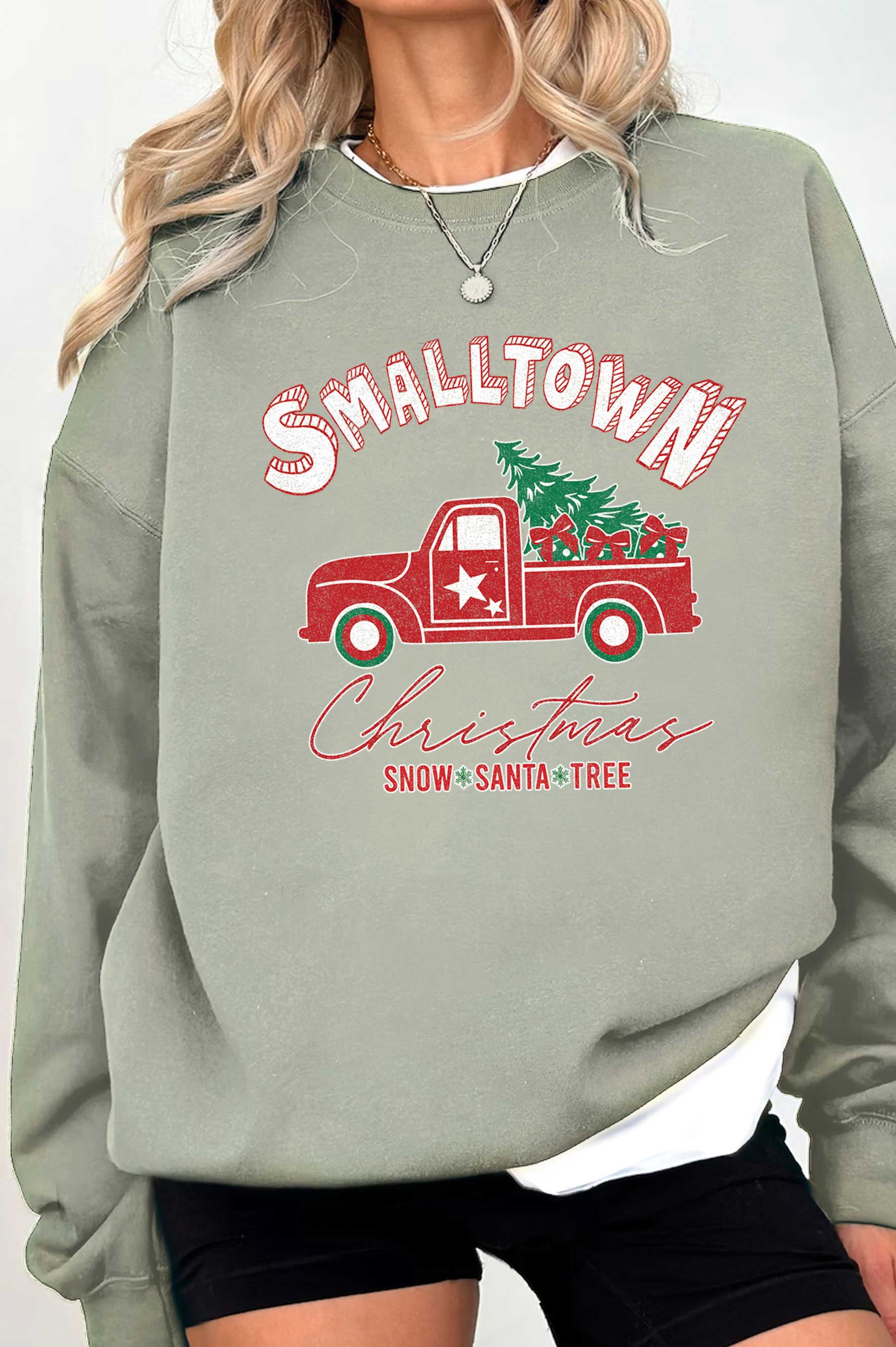 Small Town Christmas Graphic Brushed - Adult & Kids T-Shirts, Sweatshirts & Hoodies apparel design preview 1