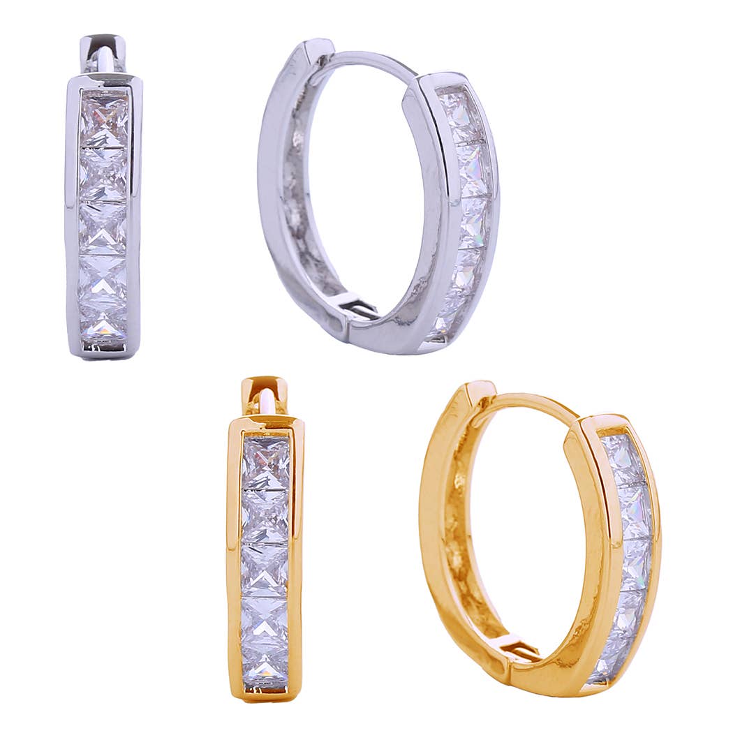 14K Gold-Dipped Cubic Zirconia Hoop Earrings - Adult & Kids T-Shirts, Sweatshirts & Hoodies apparel design preview 1