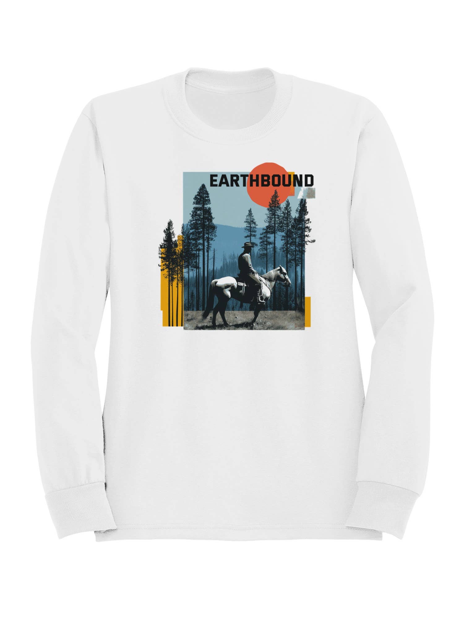 Earthbound Cowboy Wilderness Art Women's - Adult & Kids T-Shirts, Sweatshirts & Hoodies apparel design preview 1