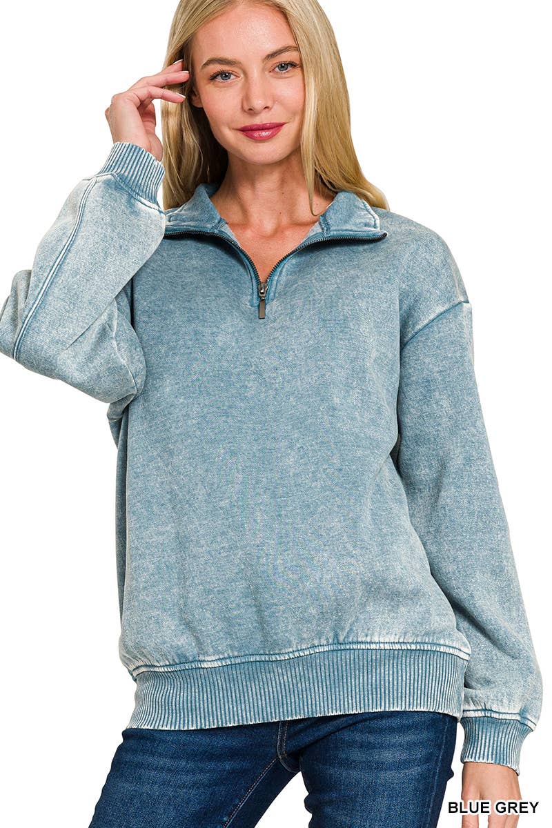 SI-26748 Acid Wash Fleece Half Zip - Adult & Kids T-Shirts, Sweatshirts & Hoodies apparel design preview 1