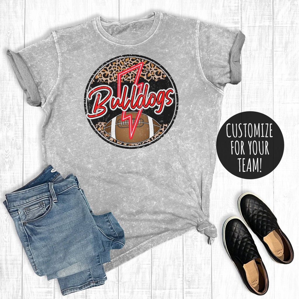 Custom Lightning Football Neon Mineral Wash Graphic - Adult & Kids T-Shirts, Sweatshirts & Hoodies apparel design preview 1