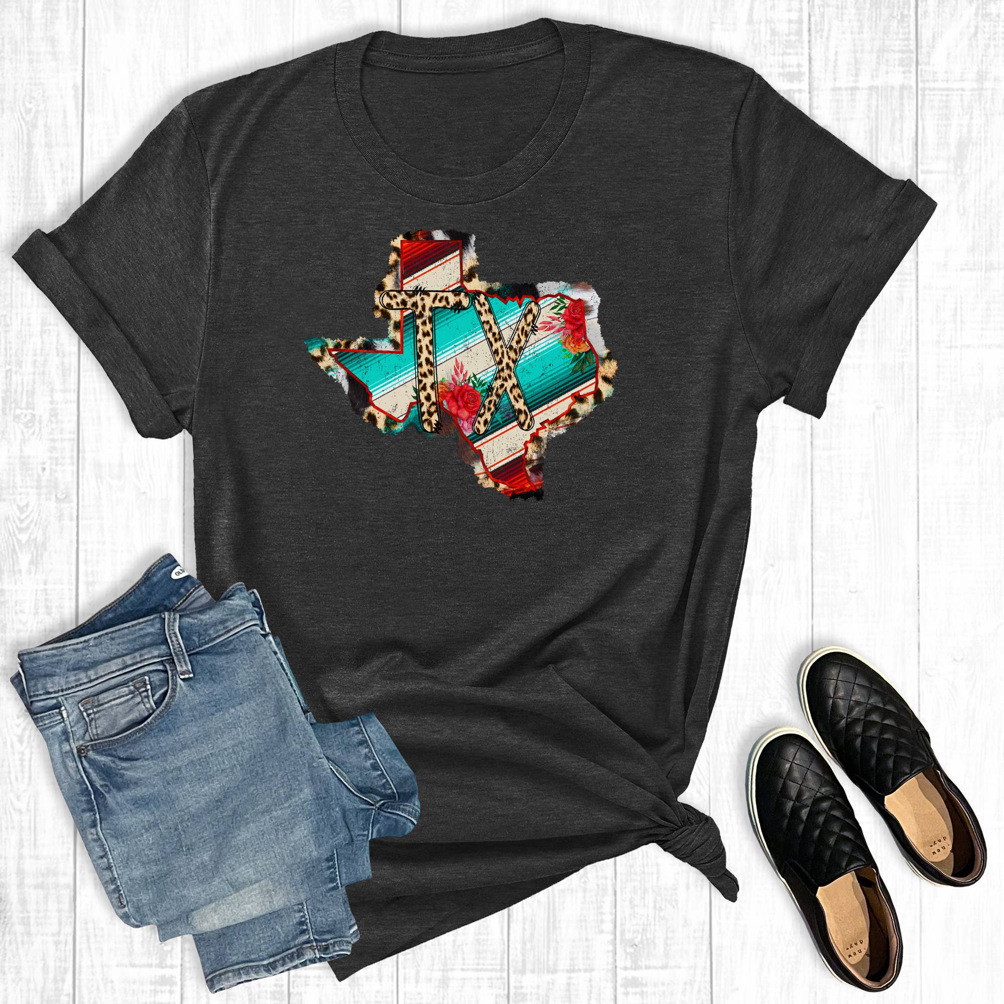 Serape Leopard Texas Graphic - Adult & Kids T-Shirts, Sweatshirts & Hoodies apparel design preview 1