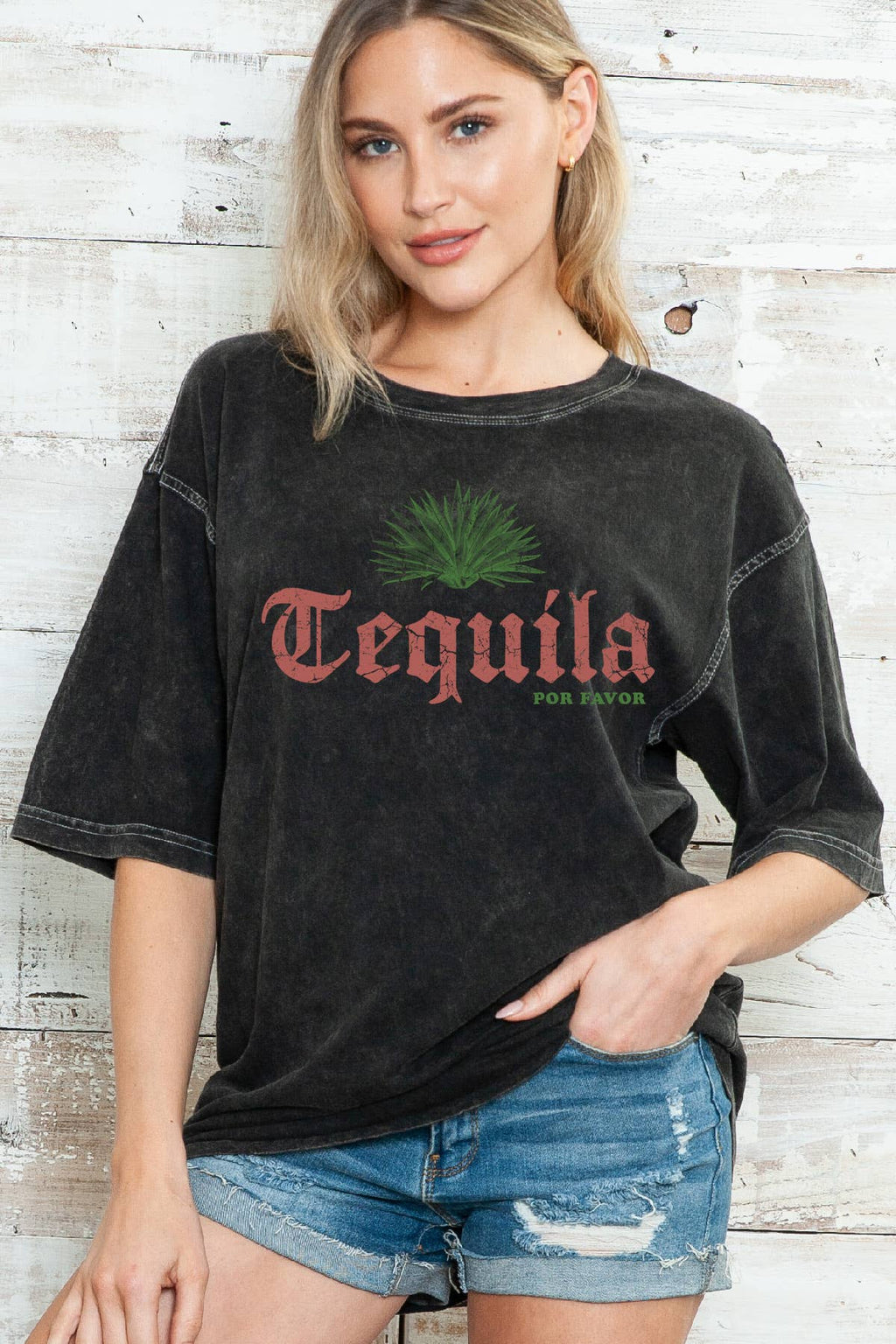 Women Tequila Graphic Print Oversize Mineral Top - Adult & Kids T-Shirts, Sweatshirts & Hoodies apparel design preview 1