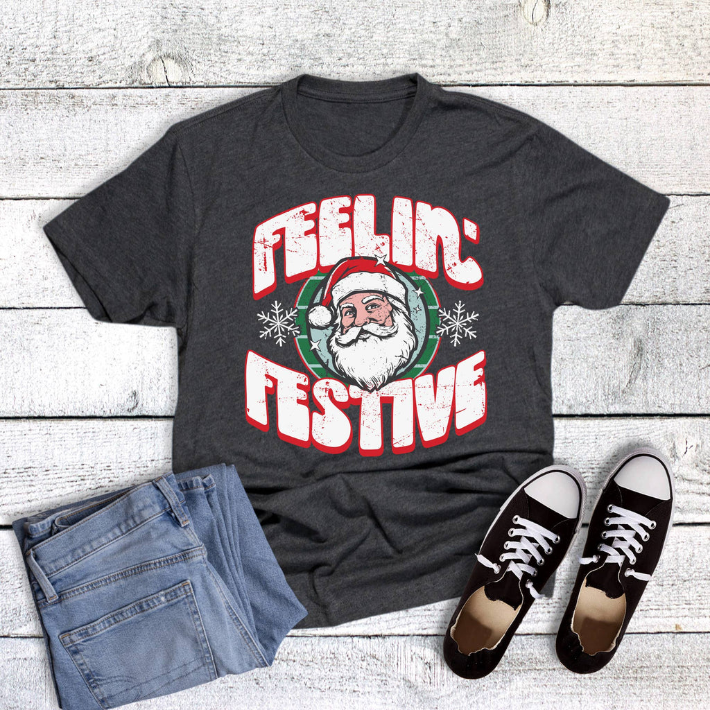 Christmas Santa Feelin' Festive Graphic - Adult & Kids T-Shirts, Sweatshirts & Hoodies apparel design preview 1