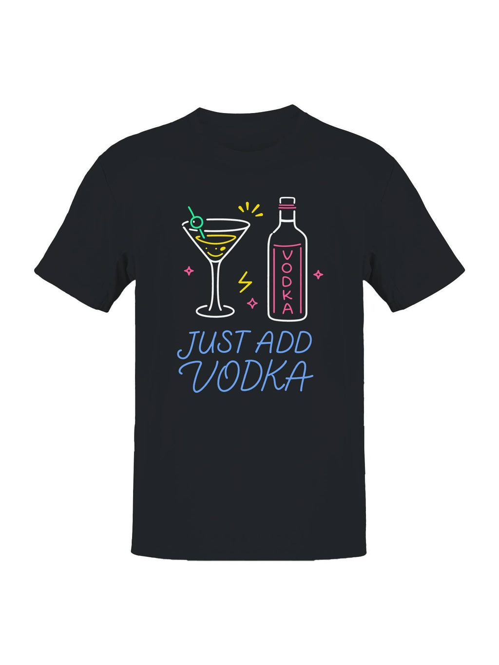 Just Add Vodka Neon Art Men's - Adult & Kids T-Shirts, Sweatshirts & Hoodies apparel design preview 1
