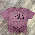 Jesus Over Everything Heather Maroon - Adult & Kids T-Shirts, Sweatshirts & Hoodies apparel design preview 1