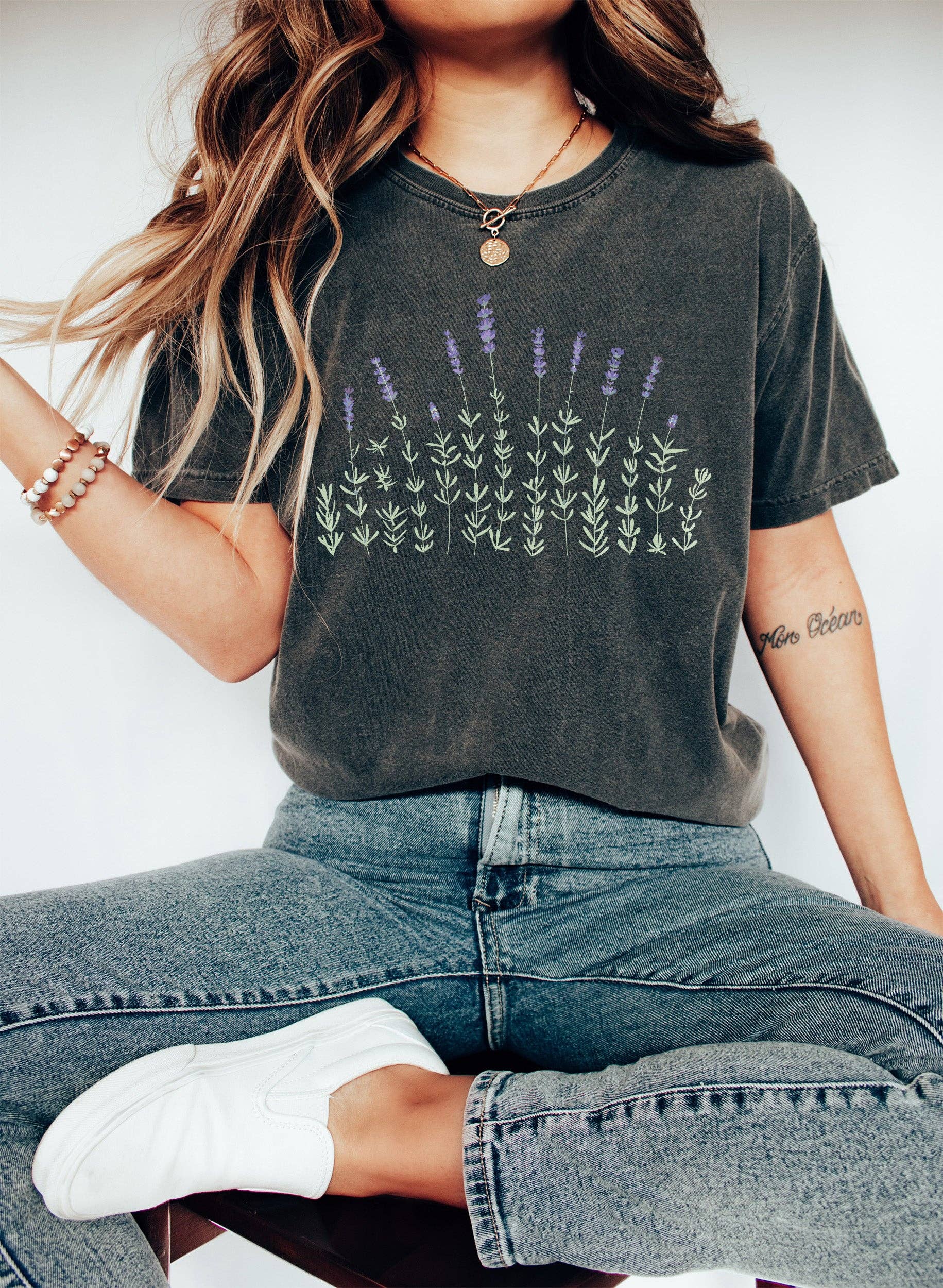 Lavender Chic Floral - Adult & Kids T-Shirts, Sweatshirts & Hoodies apparel design preview 1