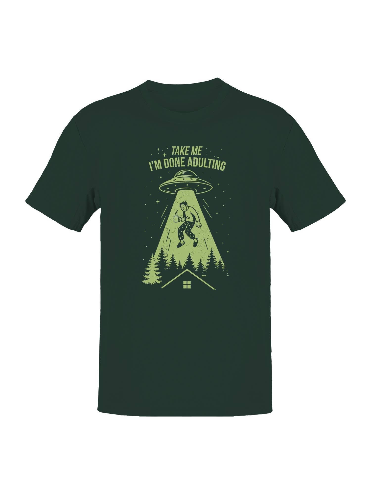 Alien Abduction Done Adulting Men's - Adult & Kids T-Shirts, Sweatshirts & Hoodies apparel design preview 1