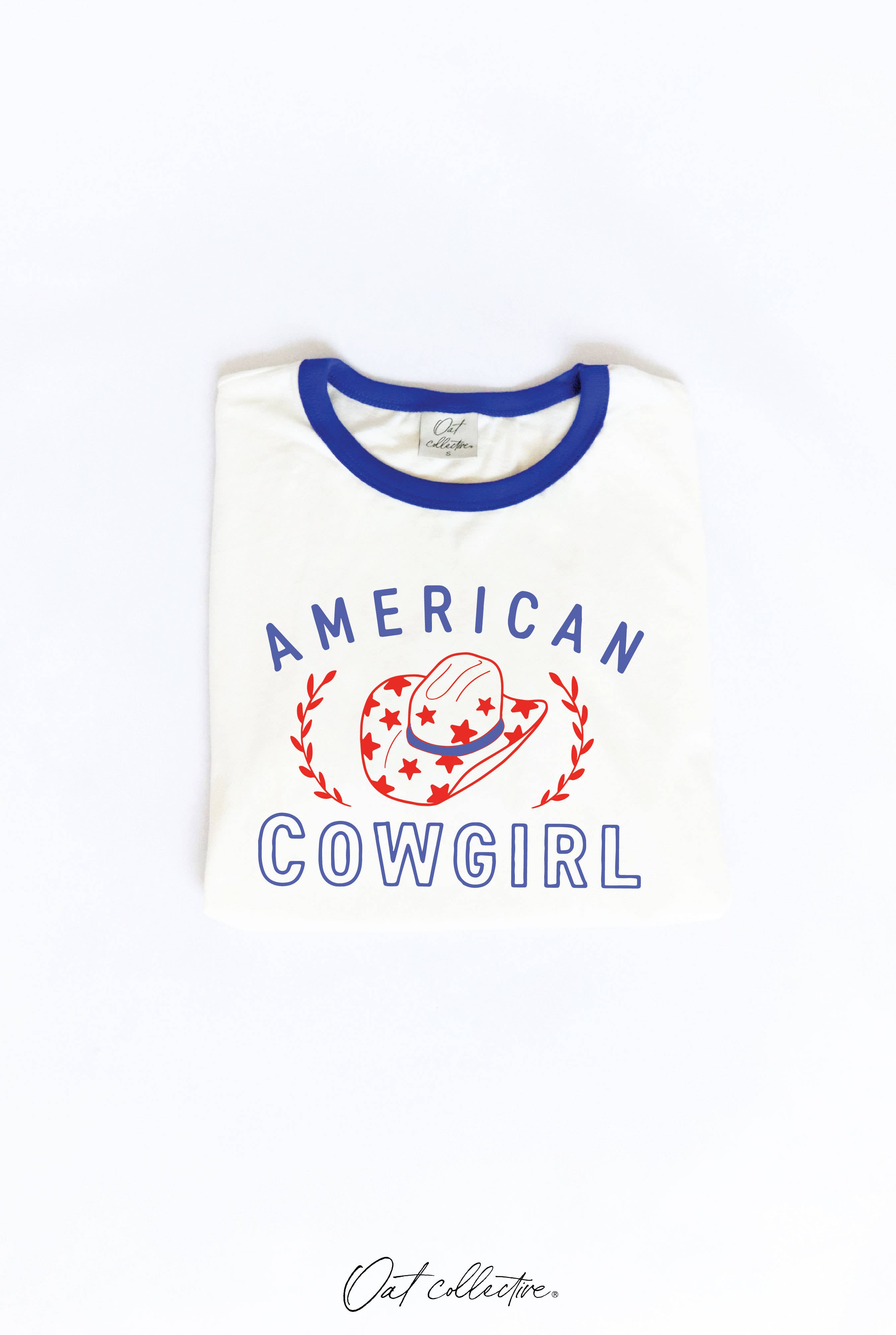 American Cowgirl Ringer Graphic Top - Adult & Kids T-Shirts, Sweatshirts & Hoodies apparel design preview 1