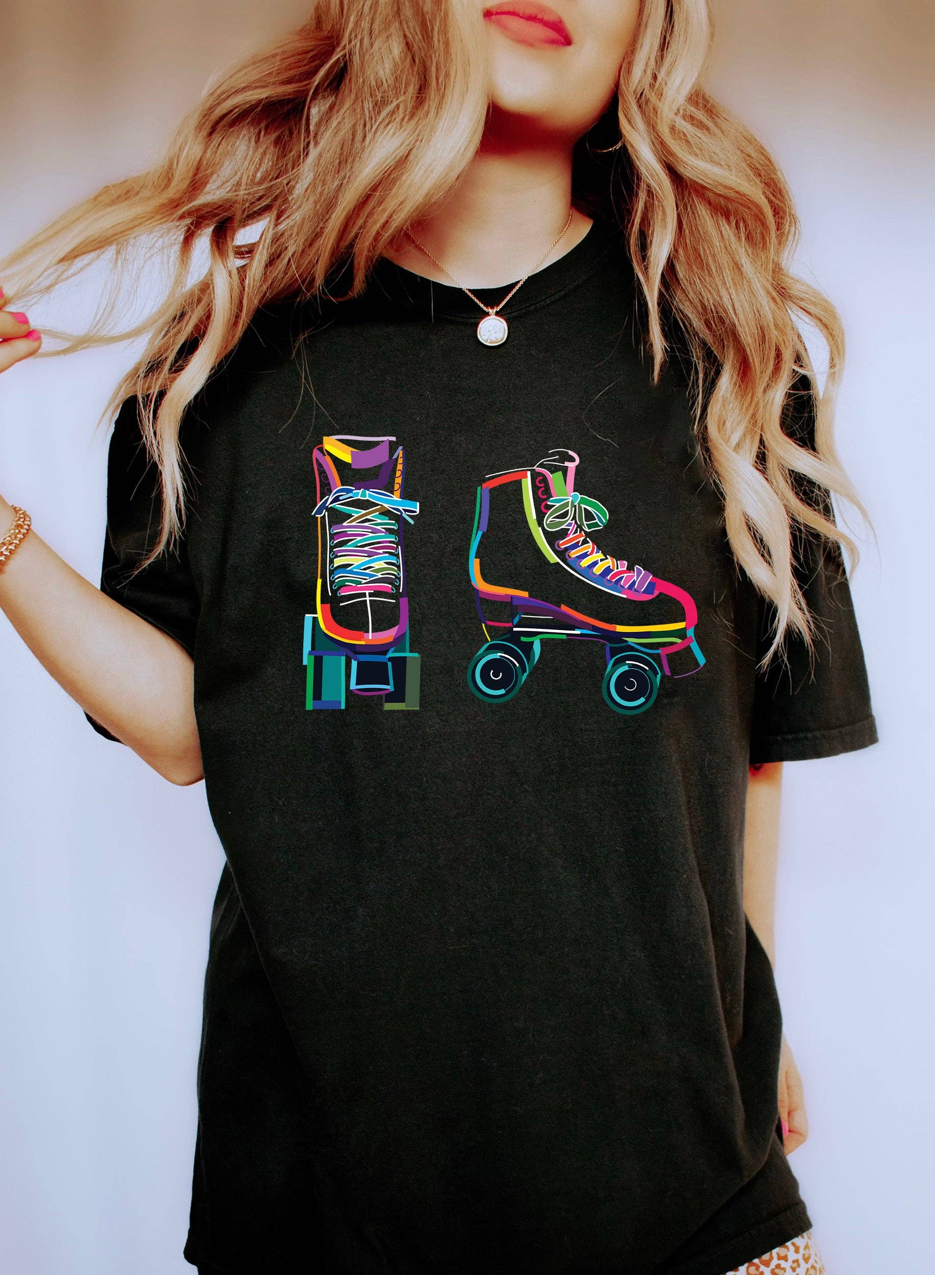 Colored Roller Skates - Adult & Kids T-Shirts, Sweatshirts & Hoodies apparel design preview 1