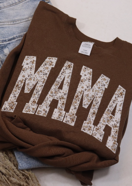 Brown Floral Mama Mother's Day - Adult & Kids T-Shirts, Sweatshirts & Hoodies apparel design preview 1