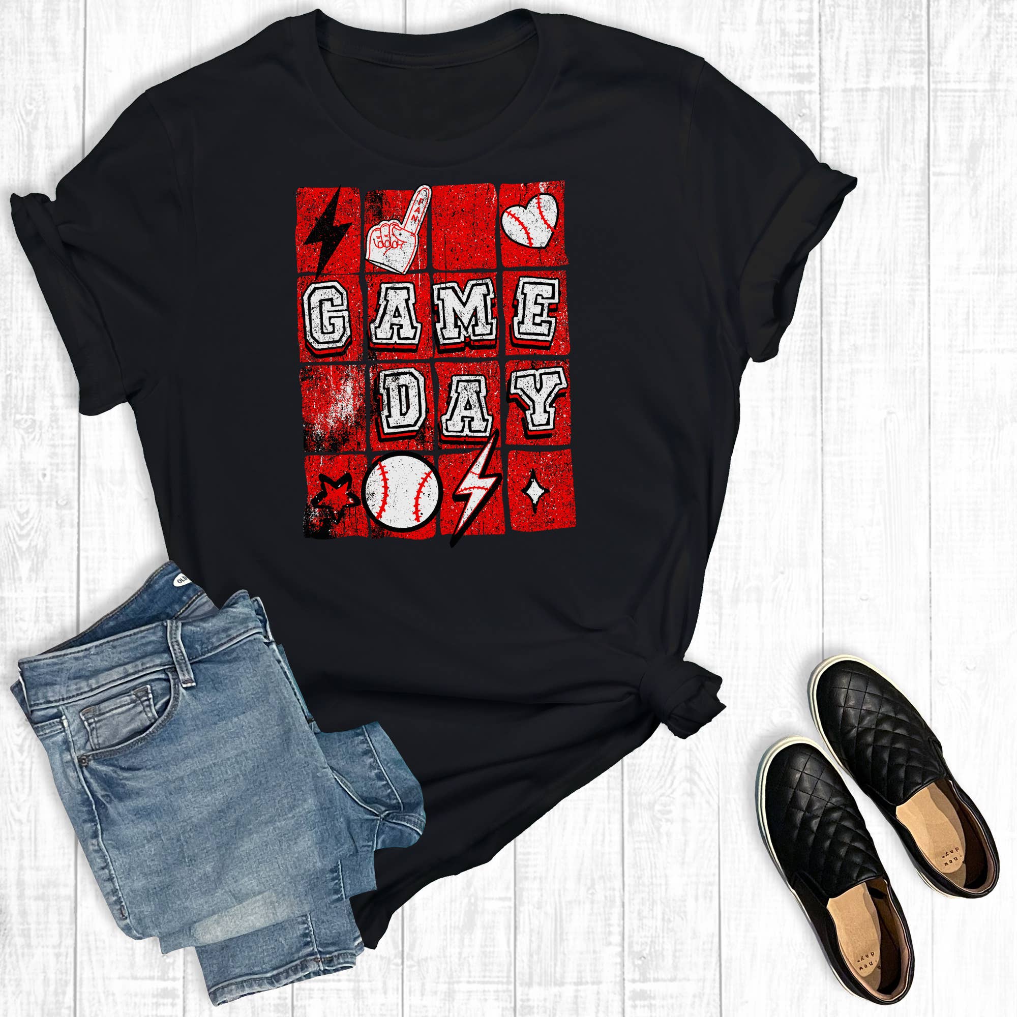 Baseball Game Day Boxes Graphic - Adult & Kids T-Shirts, Sweatshirts & Hoodies apparel design preview 1