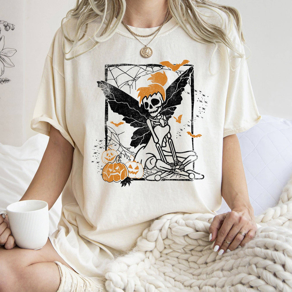 Tinkerbell Skeleton Halloween Black Print - Adult & Kids T-Shirts, Sweatshirts & Hoodies apparel design preview 1