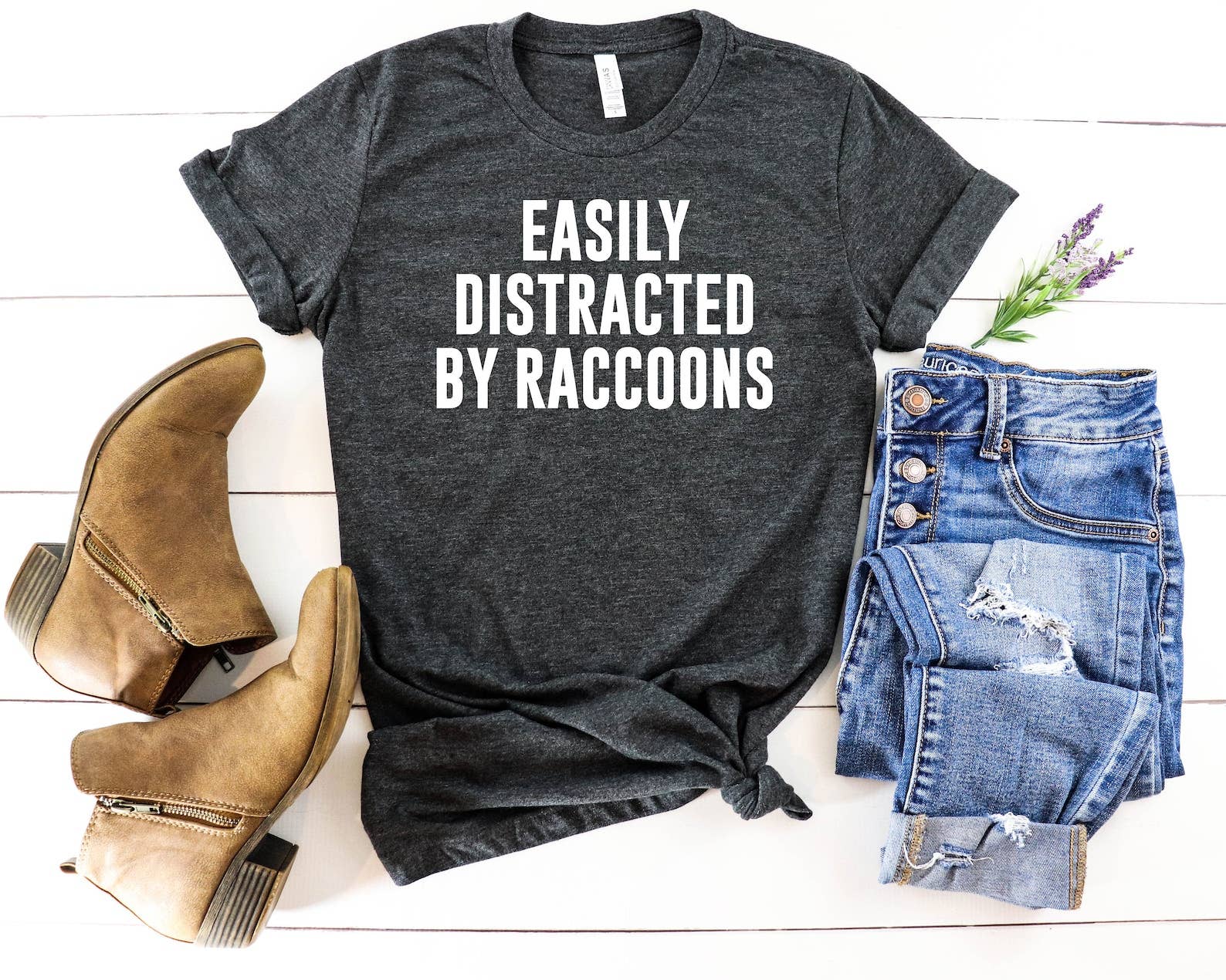 Easily Distracted By Raccoons - Adult & Kids T-Shirts, Sweatshirts & Hoodies apparel design preview 1