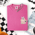 Cute Ghost, Coquette, Ribbon, Faux Glitter Halloween - Adult & Kids T-Shirts, Sweatshirts & Hoodies apparel design preview 1