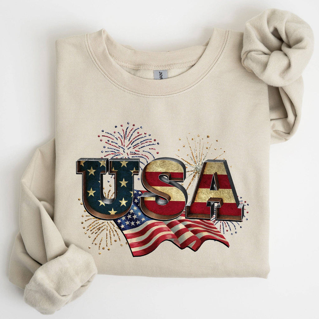 Retro USA, Patriotic, 4th of July - Adult & Kids T-Shirts, Sweatshirts & Hoodies apparel design preview 1
