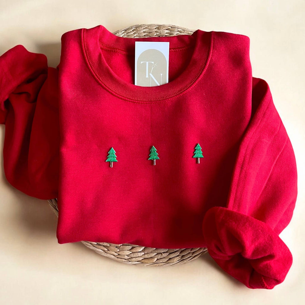 Festive Christmas Trees Sweater, Winter - Adult & Kids T-Shirts, Sweatshirts & Hoodies apparel design preview 1