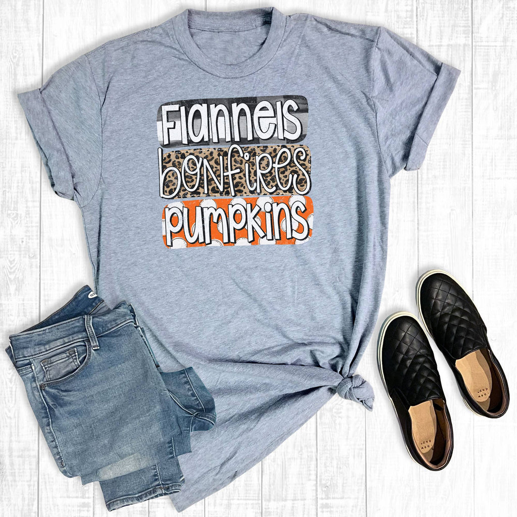 Flannels Bonfires Pumpkins - Adult & Kids T-Shirts, Sweatshirts & Hoodies apparel design preview 1