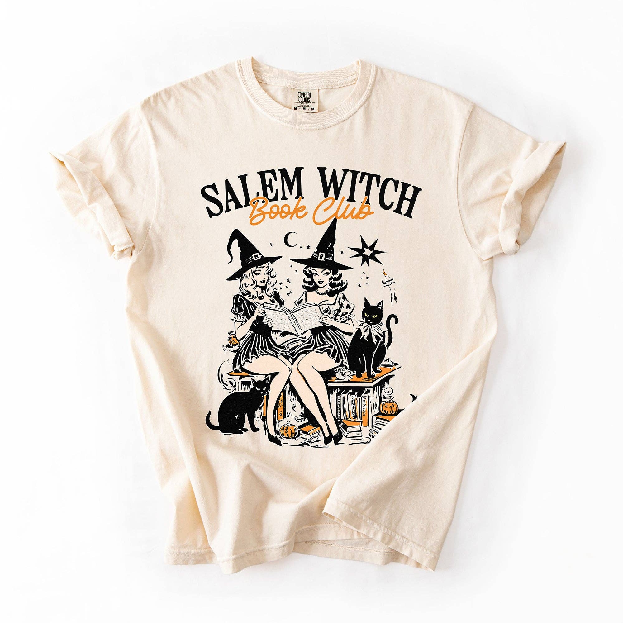 Salem Book Club, Cute Cats Halloween, Reading, - Adult & Kids T-Shirts, Sweatshirts & Hoodies apparel design preview 1