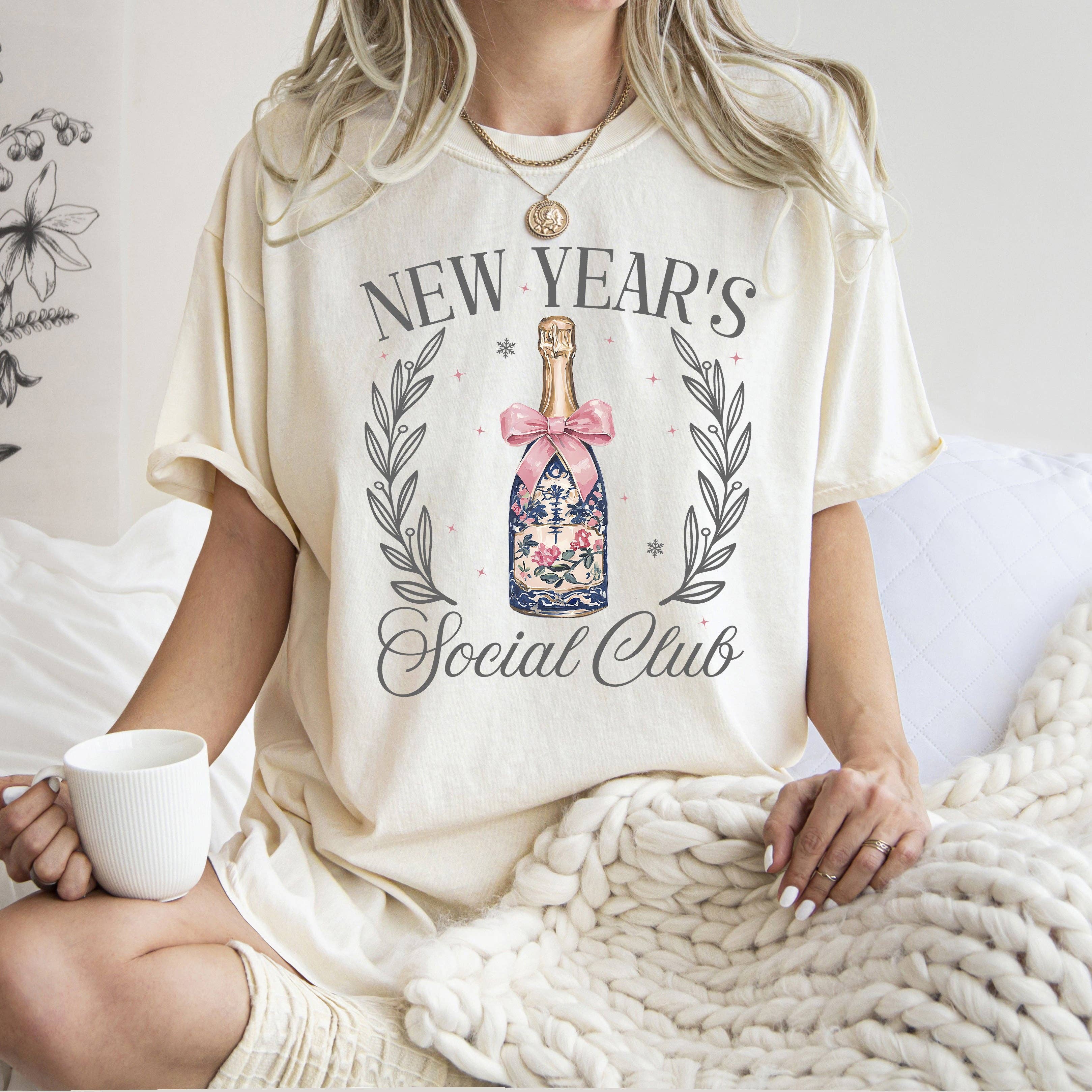 New Years Eve Social Club, Party, Champagne, 2026 - Adult & Kids T-Shirts, Sweatshirts & Hoodies apparel design preview 1