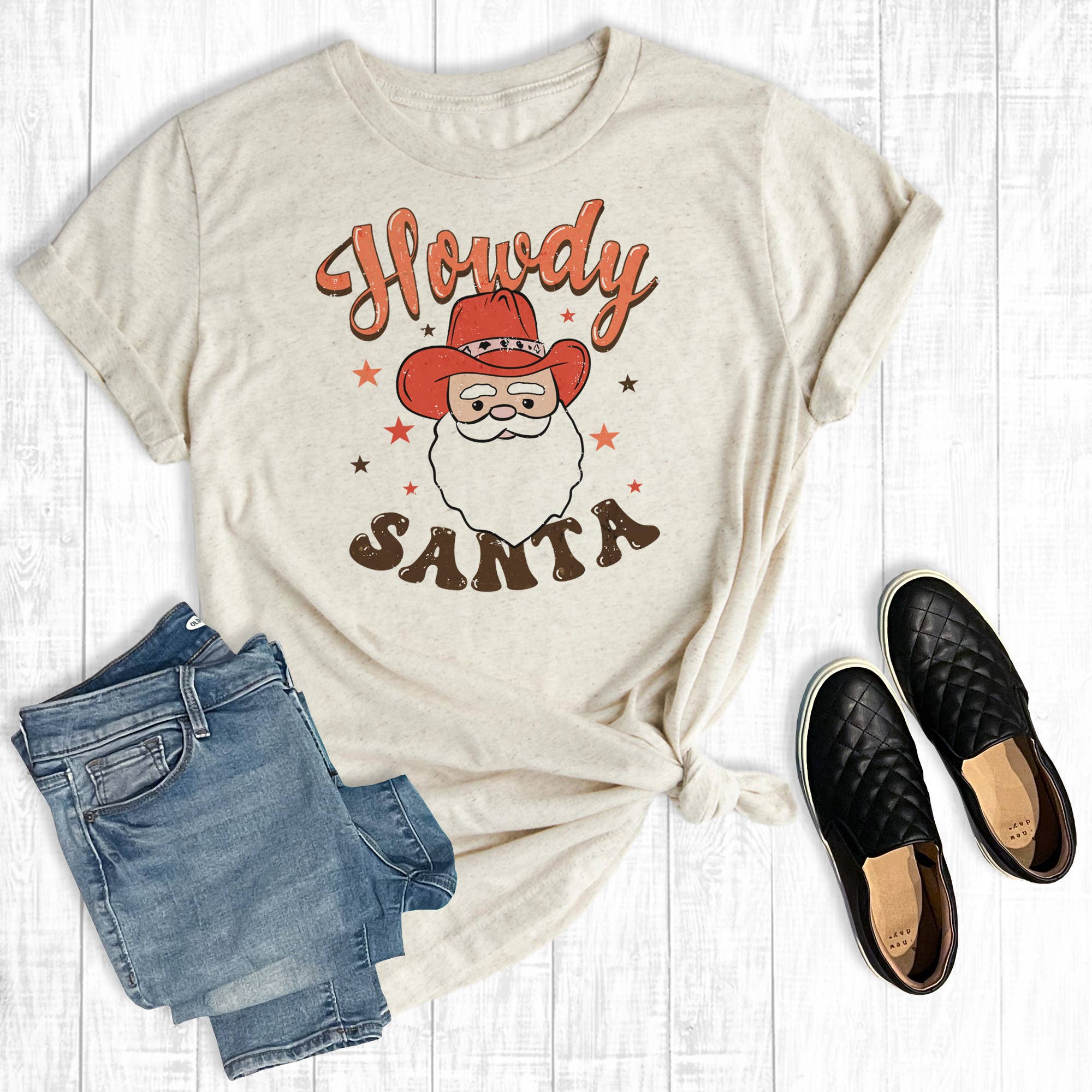 Howdy Cowboy Santa - Adult & Kids T-Shirts, Sweatshirts & Hoodies apparel design preview 1