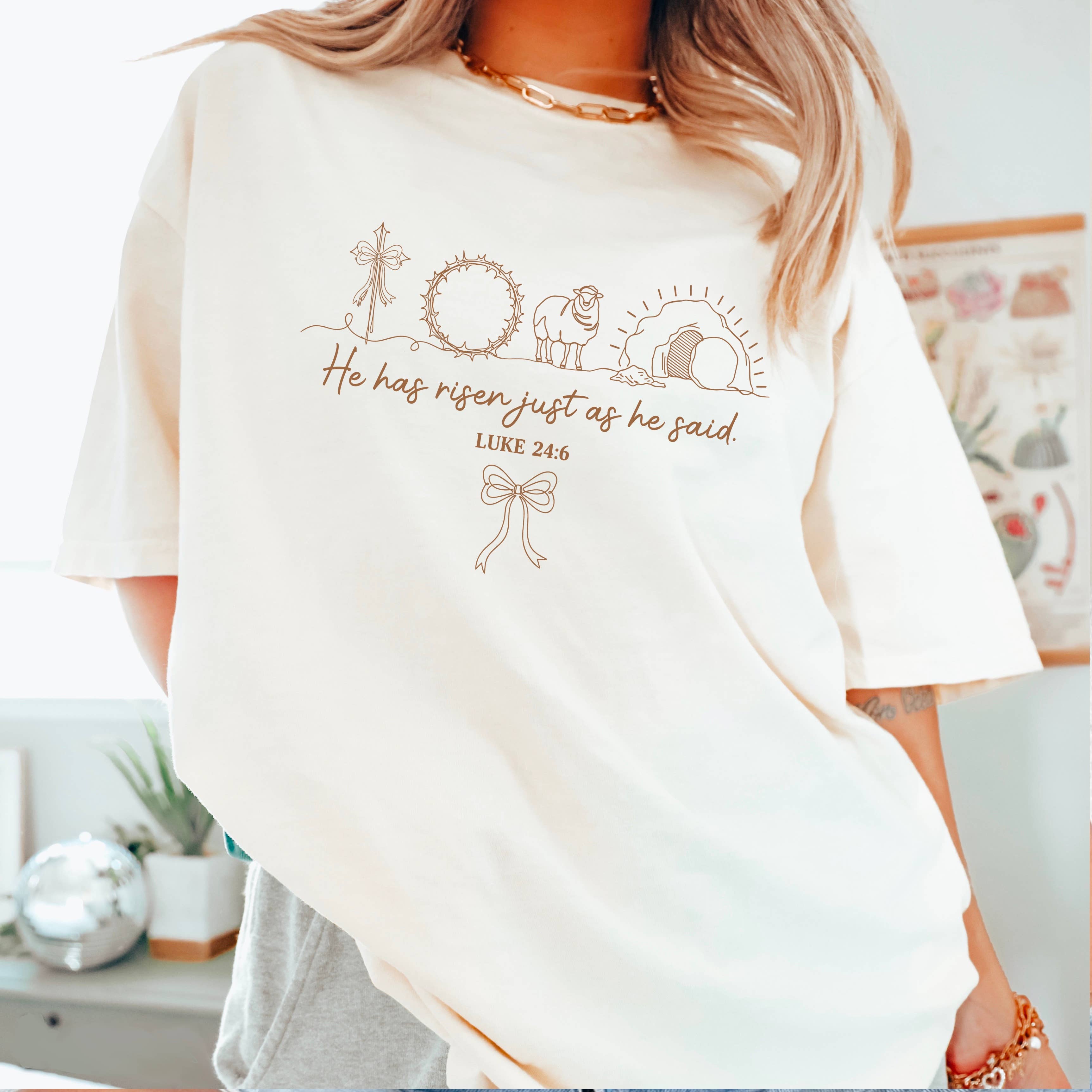 He Is Risen Easter Comfort Color - Adult & Kids T-Shirts, Sweatshirts & Hoodies apparel design preview 1