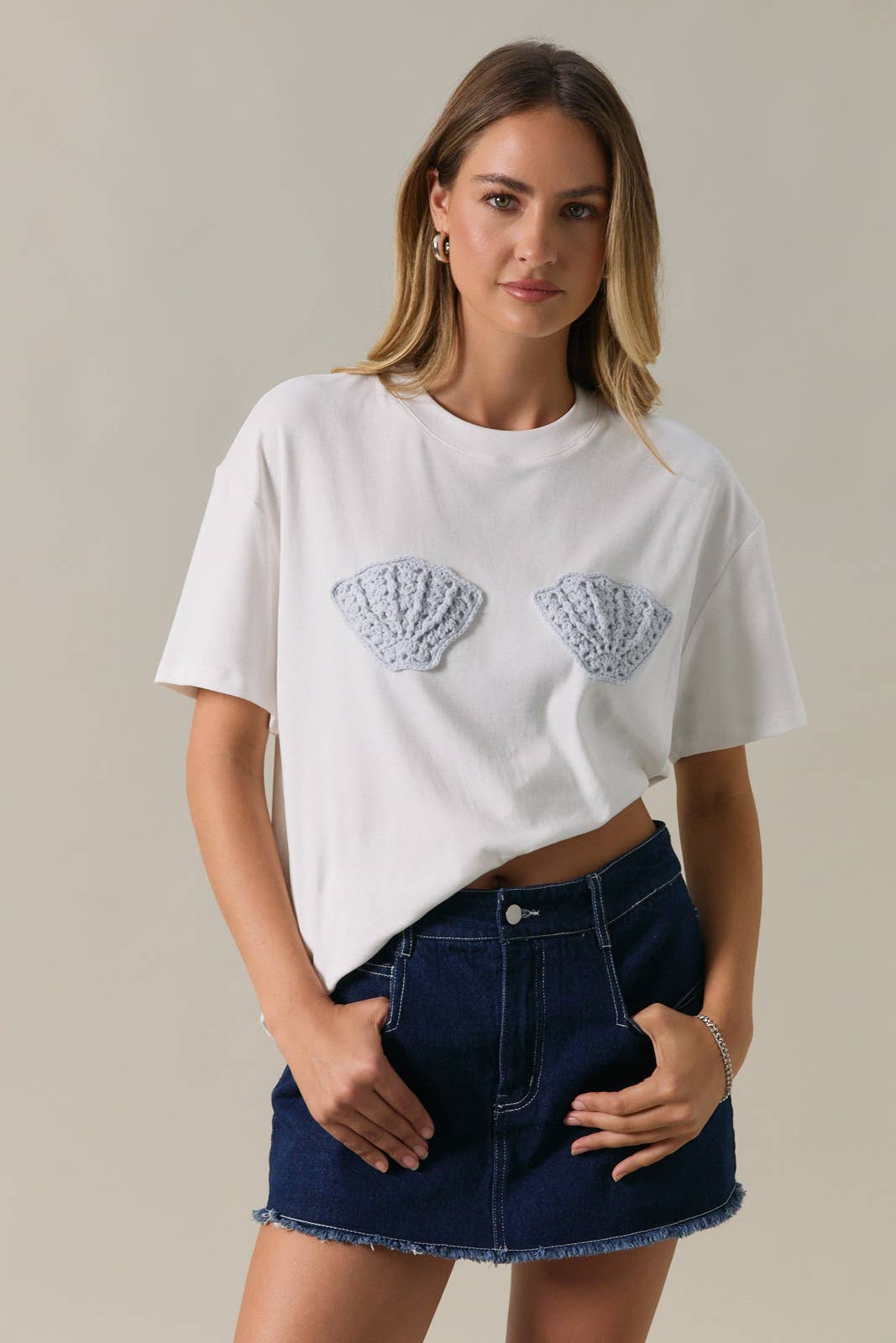 Round Neck Half Sleeve Shell Crochet Patched - Adult & Kids T-Shirts, Sweatshirts & Hoodies apparel design preview 1
