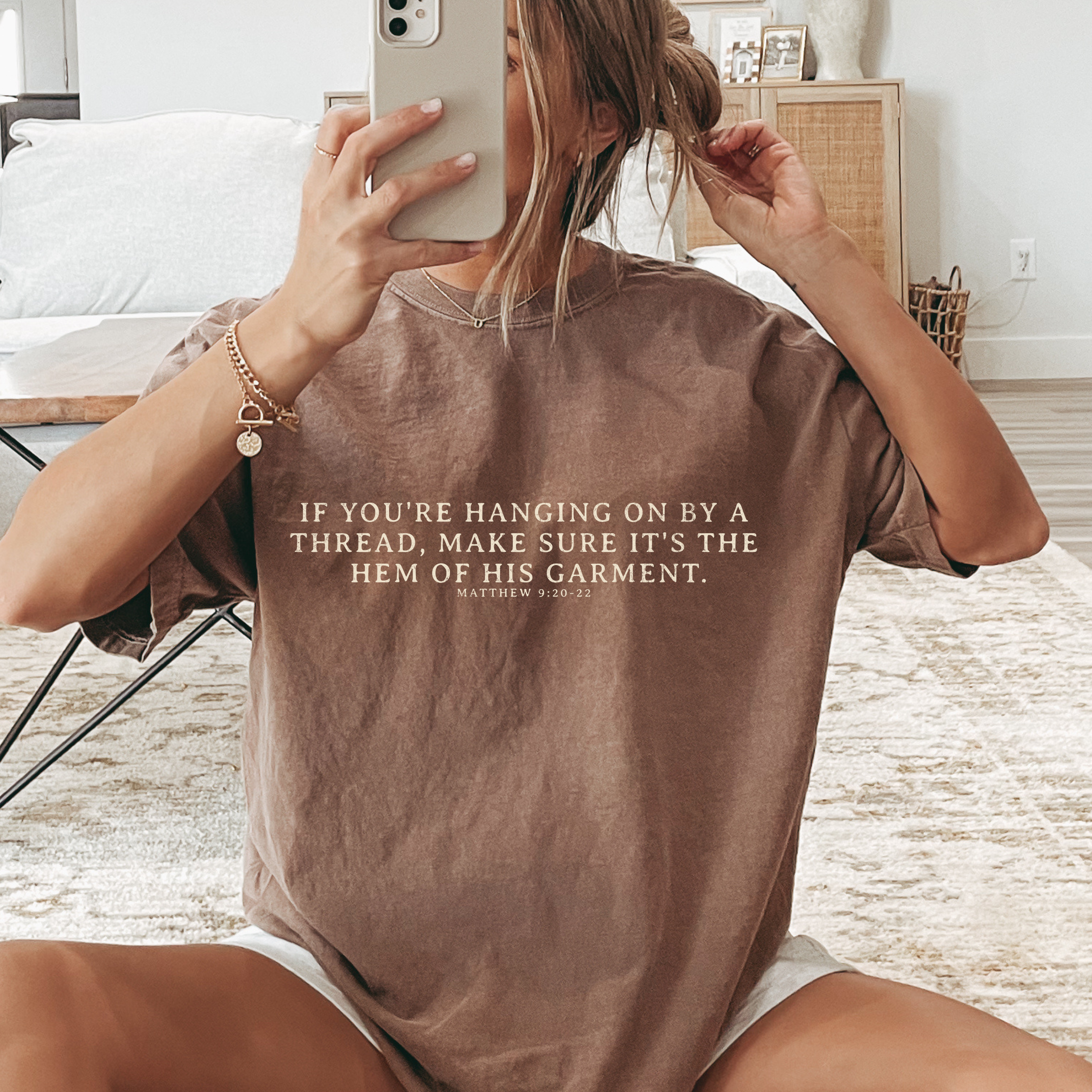 Hanging On By the Hem of His Garment Christian - Adult & Kids T-Shirts, Sweatshirts & Hoodies apparel design preview 1