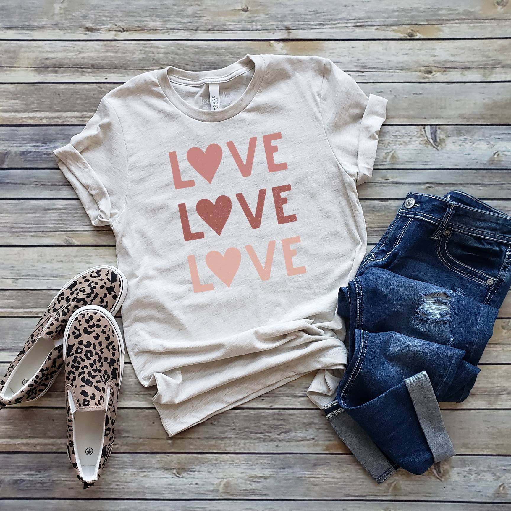 Love x3 Valentine's Day Sizes XS-2XL - Adult & Kids T-Shirts, Sweatshirts & Hoodies apparel design preview 1
