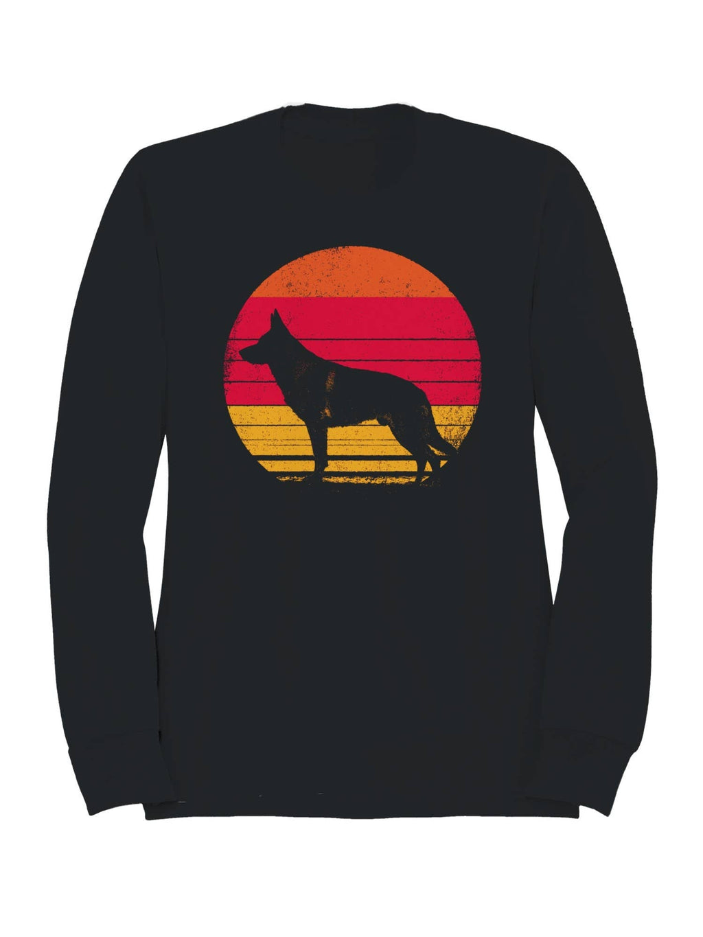 German Shepherd Retro Sunset Men's - Adult & Kids T-Shirts, Sweatshirts & Hoodies apparel design preview 1