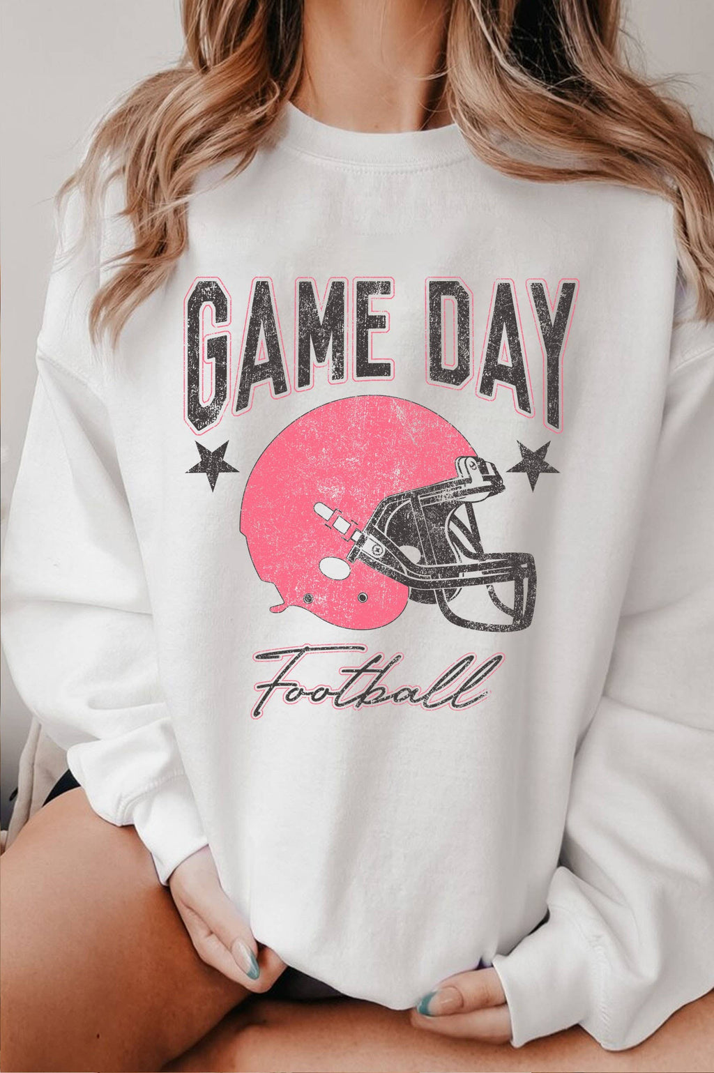Game Day Football Pink Helmet Graphic Brushed - Adult & Kids T-Shirts, Sweatshirts & Hoodies apparel design preview 1