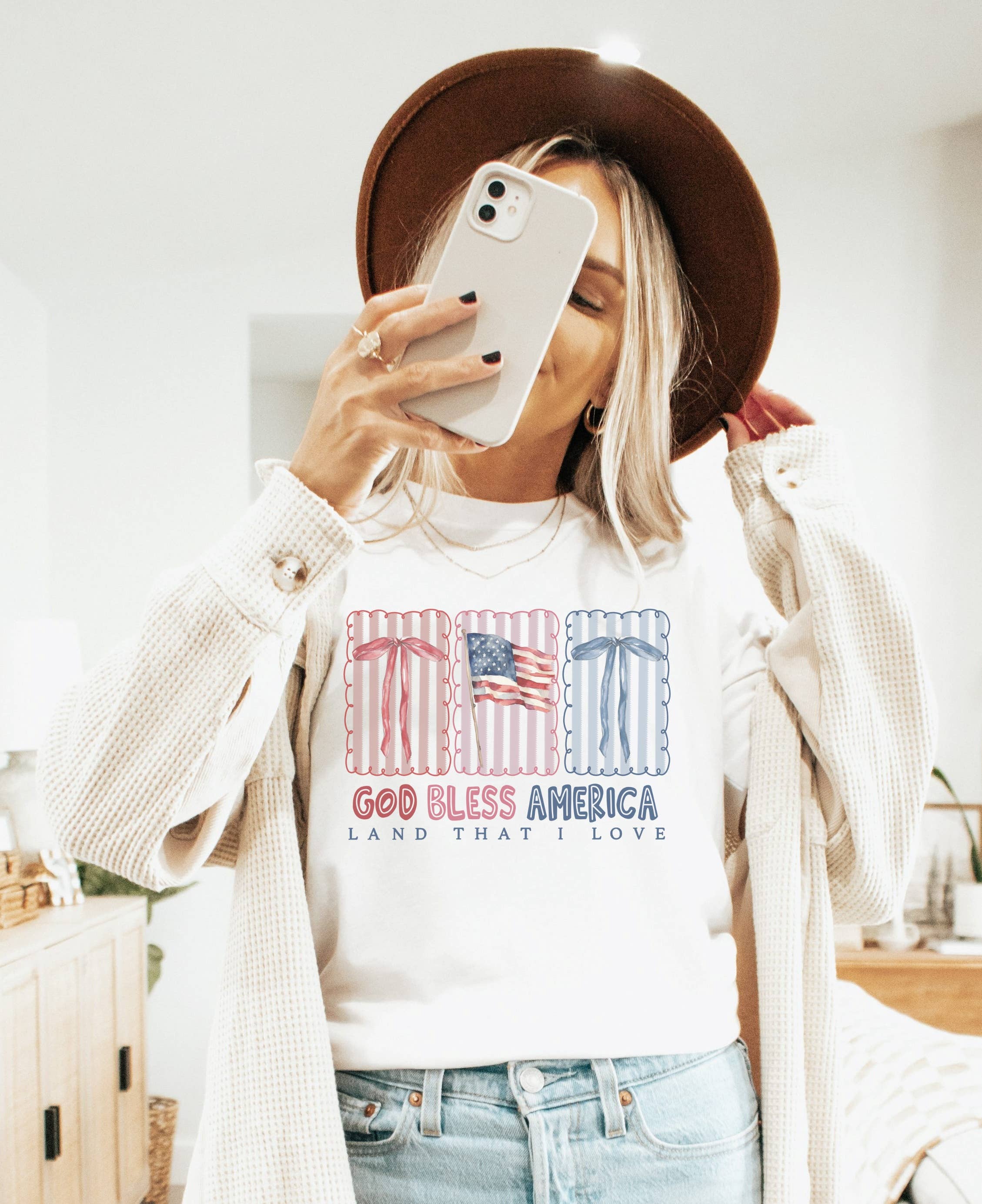 God Bless America Stamps Patriotic Usa - Adult & Kids T-Shirts, Sweatshirts & Hoodies apparel design preview 1