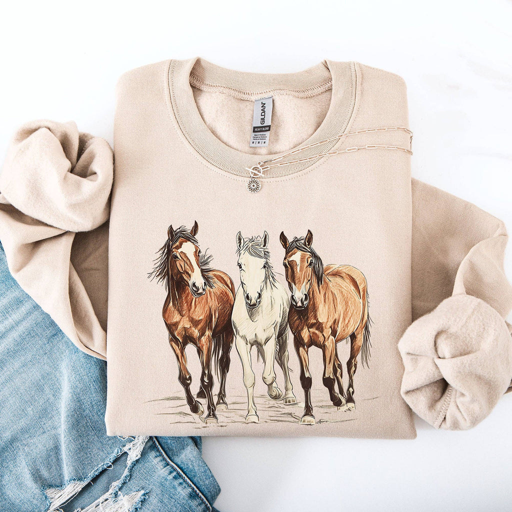 Horses, Western, Country, Cowboy, Cowgirl, Rodeo - Adult & Kids T-Shirts, Sweatshirts & Hoodies apparel design preview 1