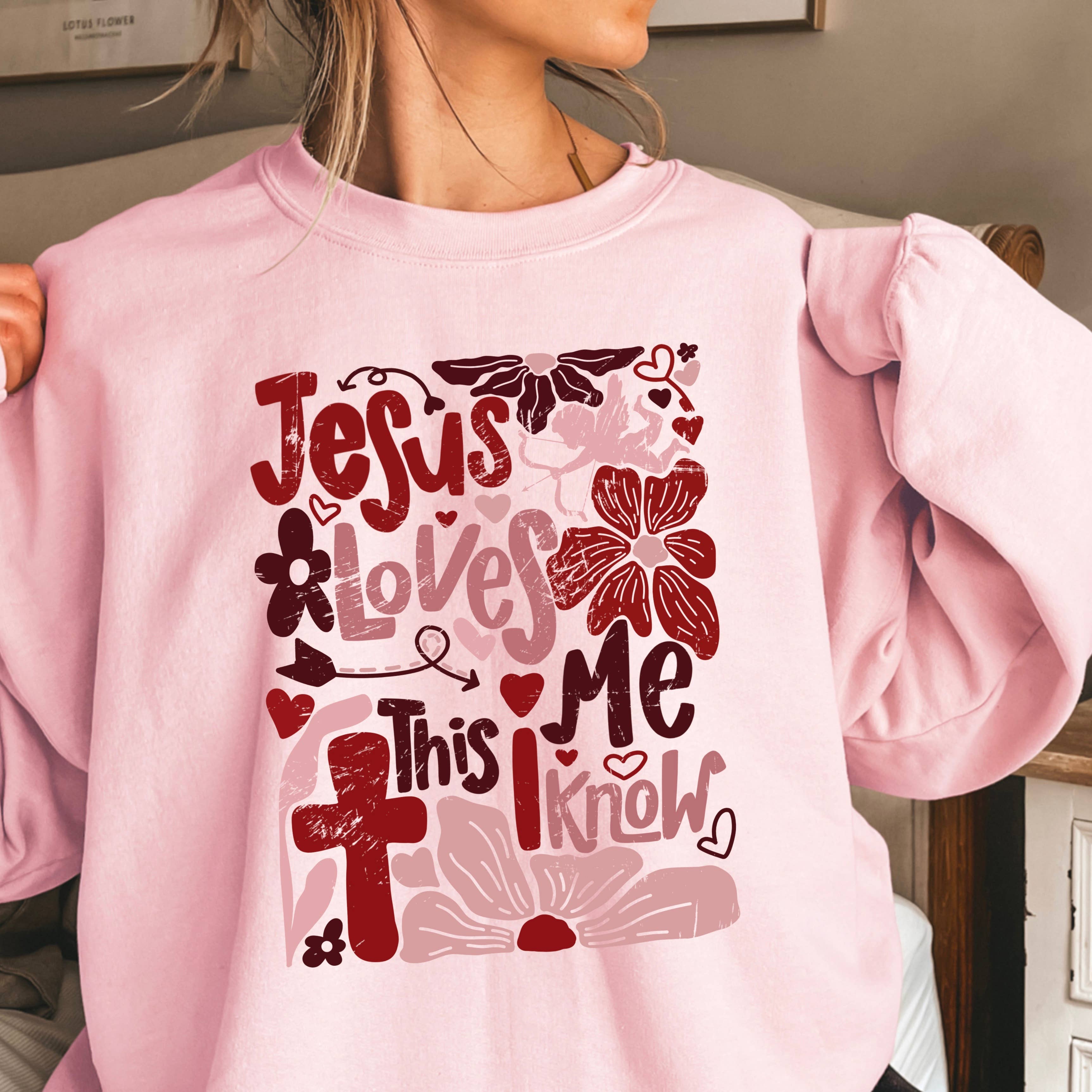 Jesus Loves Me Valentine Gildan Brand - Adult & Kids T-Shirts, Sweatshirts & Hoodies apparel design preview 1