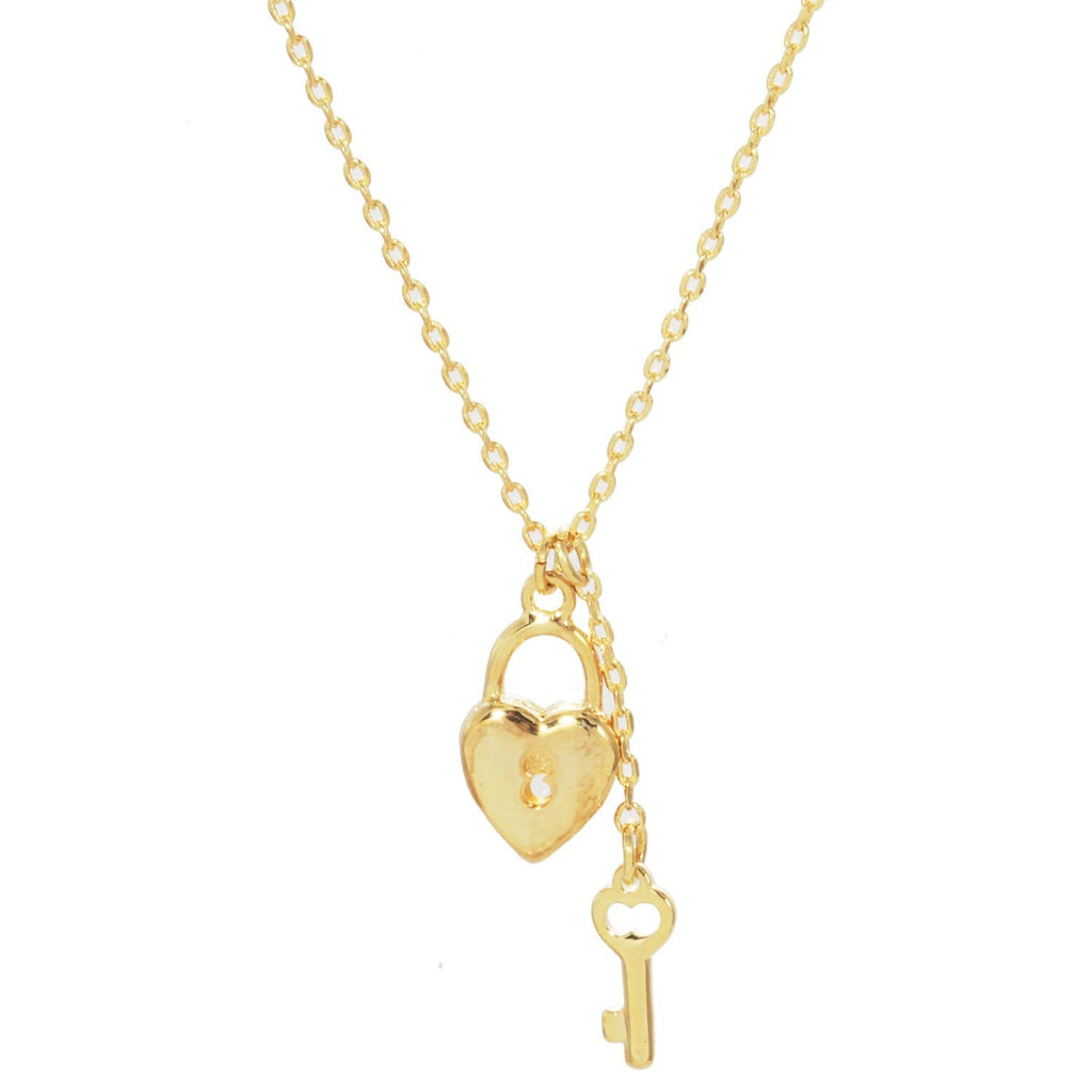 Gold Dipped Brass Heart Lock Necklace - Adult & Kids T-Shirts, Sweatshirts & Hoodies apparel design preview 1