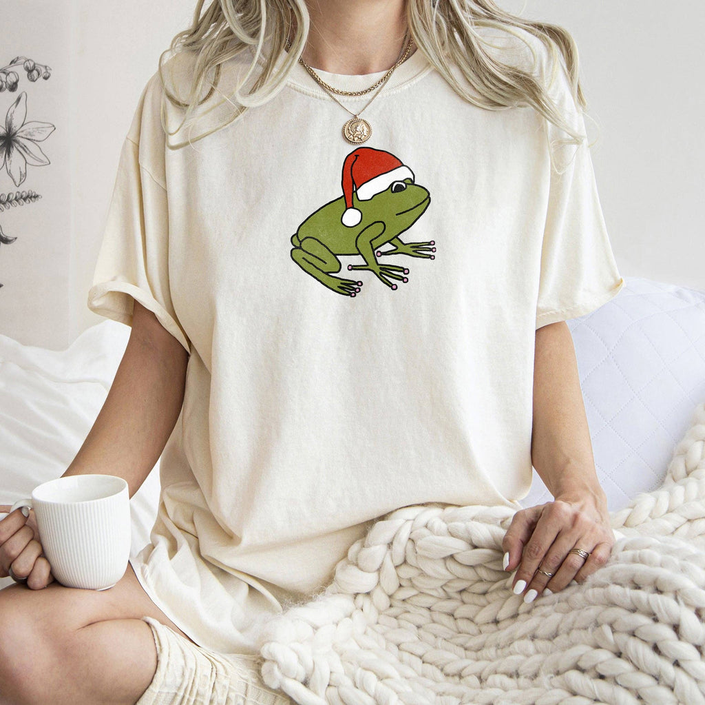 Santa Frog, Christmas, Retro, Trend, Toad, - Adult & Kids T-Shirts, Sweatshirts & Hoodies apparel design preview 1