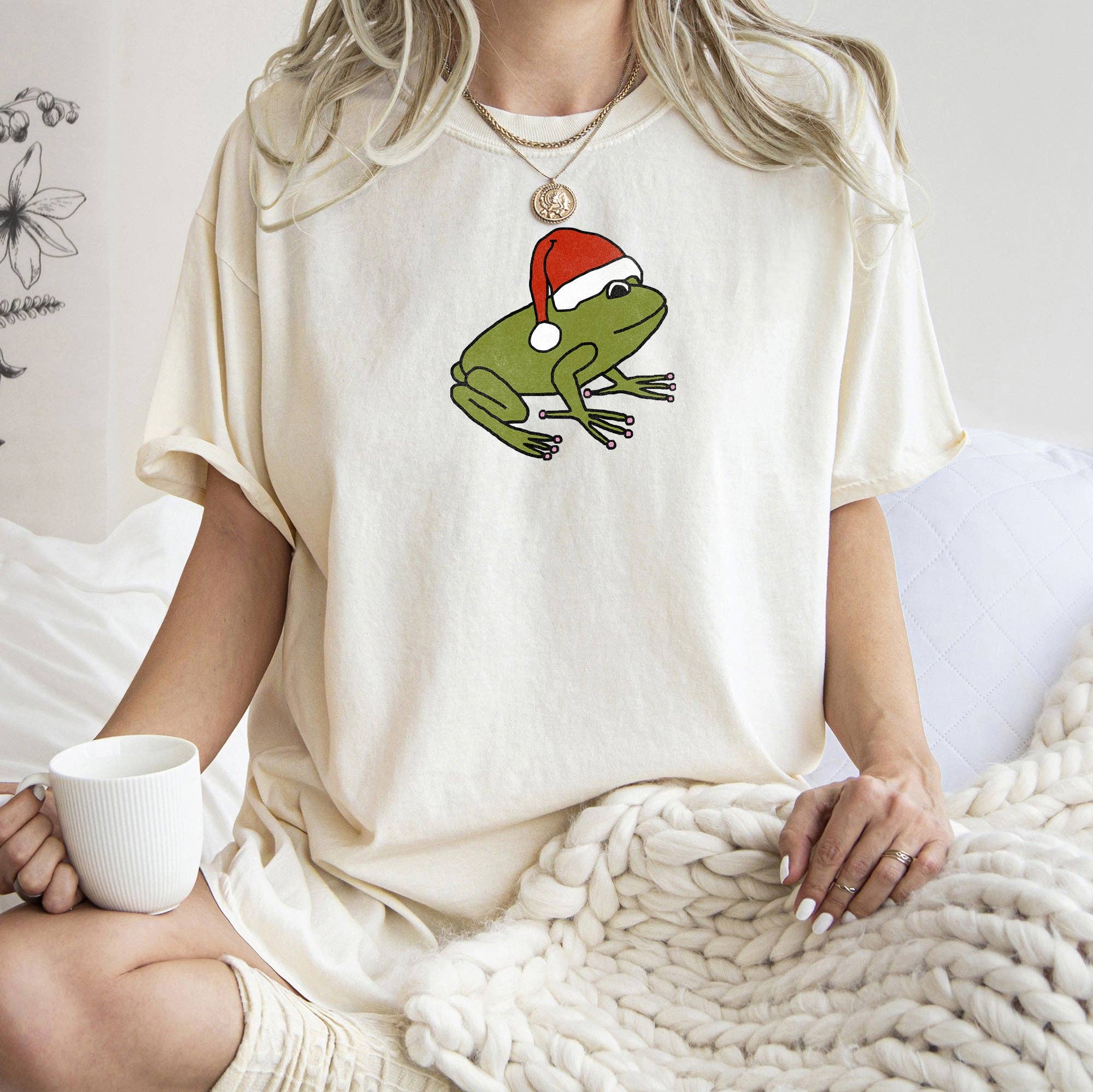 Santa Frog, Christmas, Retro, Trend, Toad, - Adult & Kids T-Shirts, Sweatshirts & Hoodies apparel design preview 1