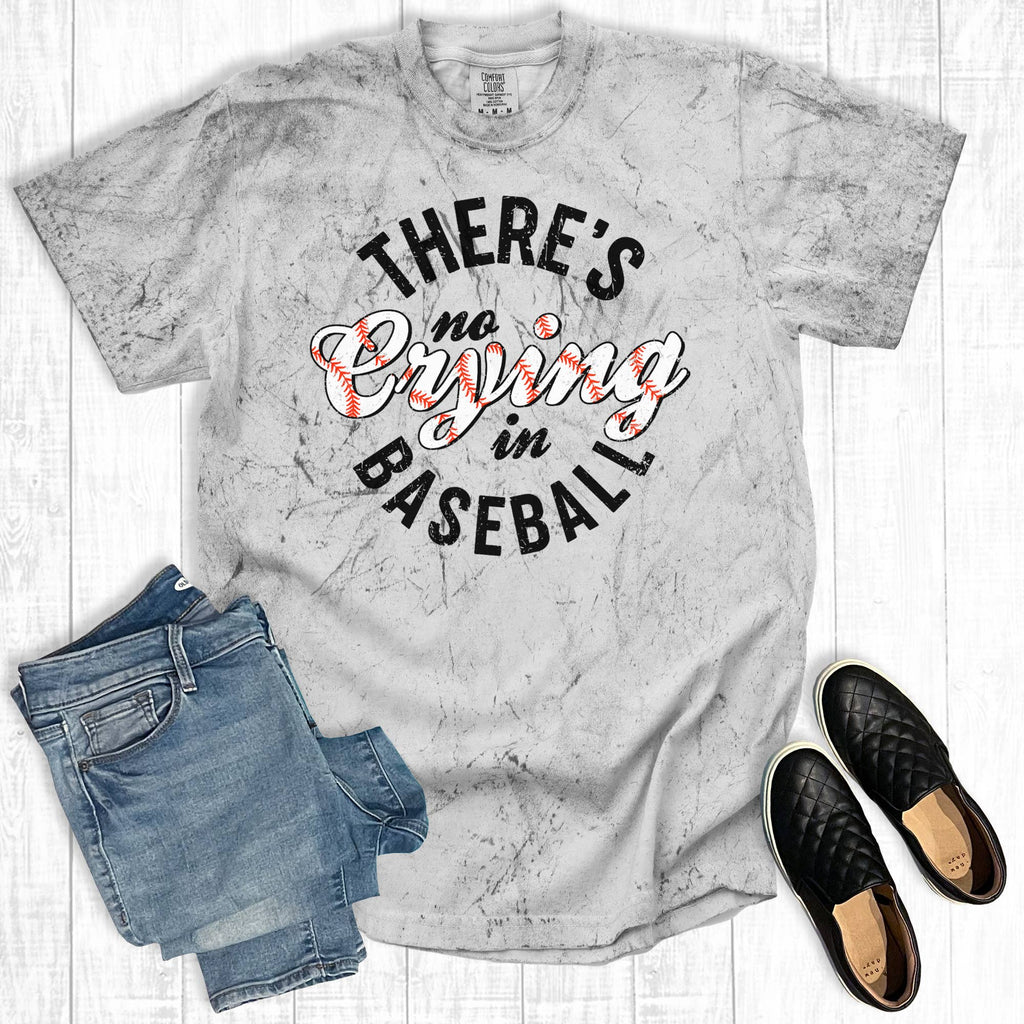 Retro There's No Crying in Baseball Comfort Colors - Adult & Kids T-Shirts, Sweatshirts & Hoodies apparel design preview 1