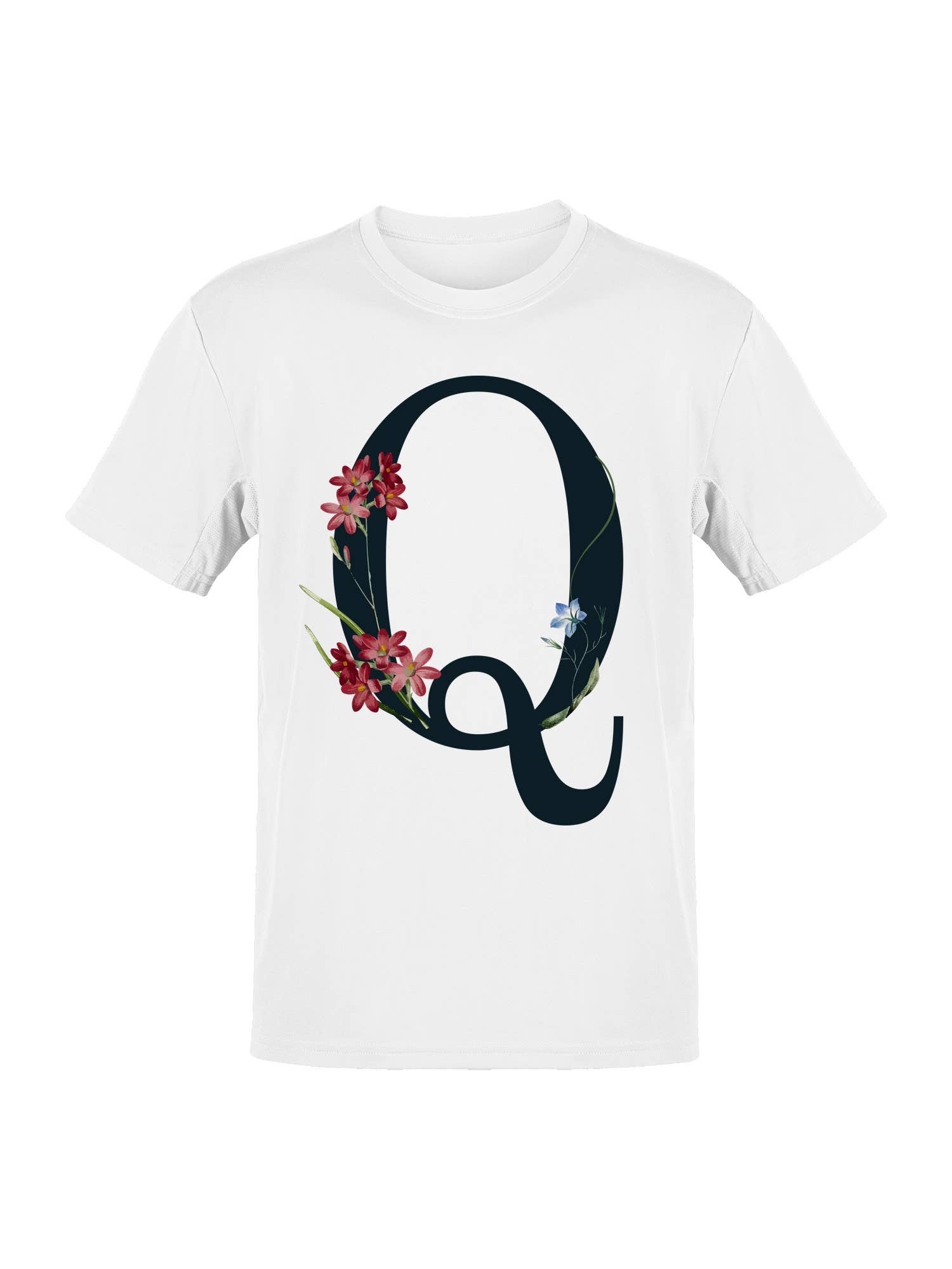 Floral Typography Letter Q Women's - Adult & Kids T-Shirts, Sweatshirts & Hoodies apparel design preview 1
