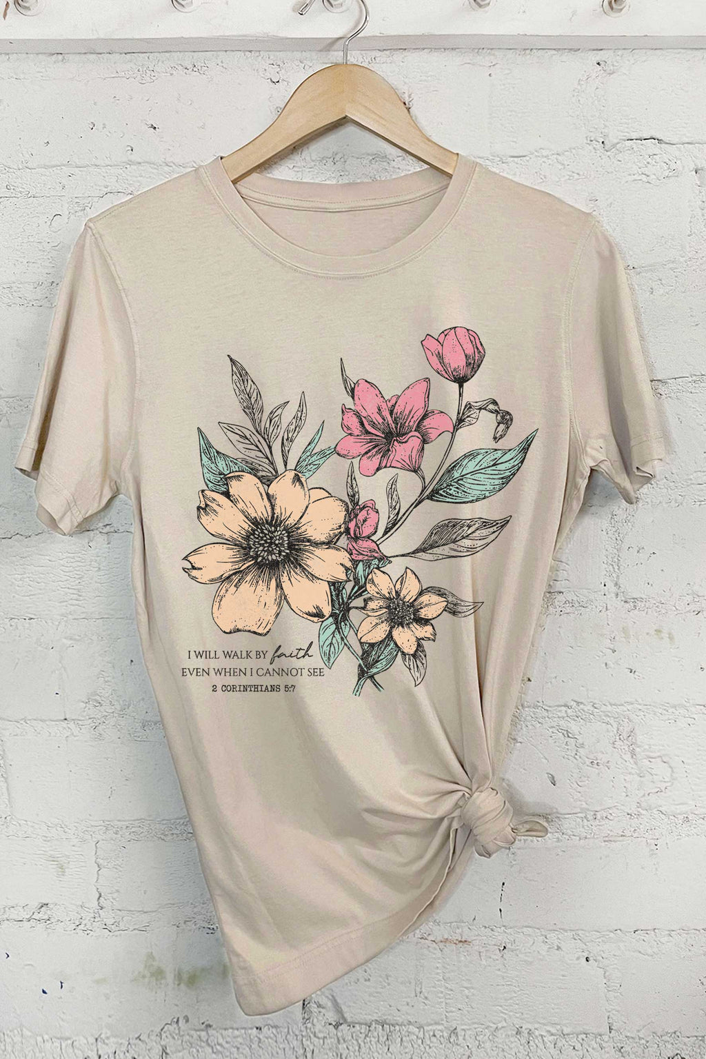 I Will Walk Faith Floral Graphic - Adult & Kids T-Shirts, Sweatshirts & Hoodies apparel design preview 1